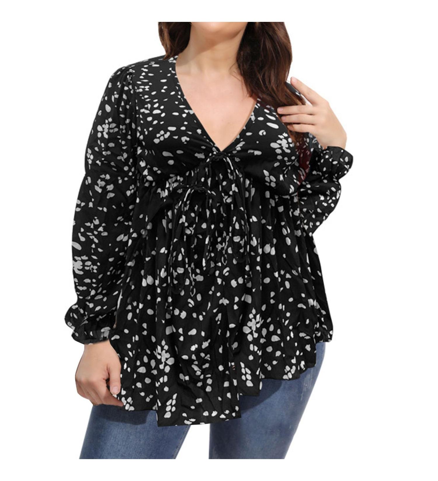 Buy Women's Autumn Sweater - Irregular V-neck Long-Sleeve Top | Sexy Black XL Fashion - Buy Online on GoSupps.com