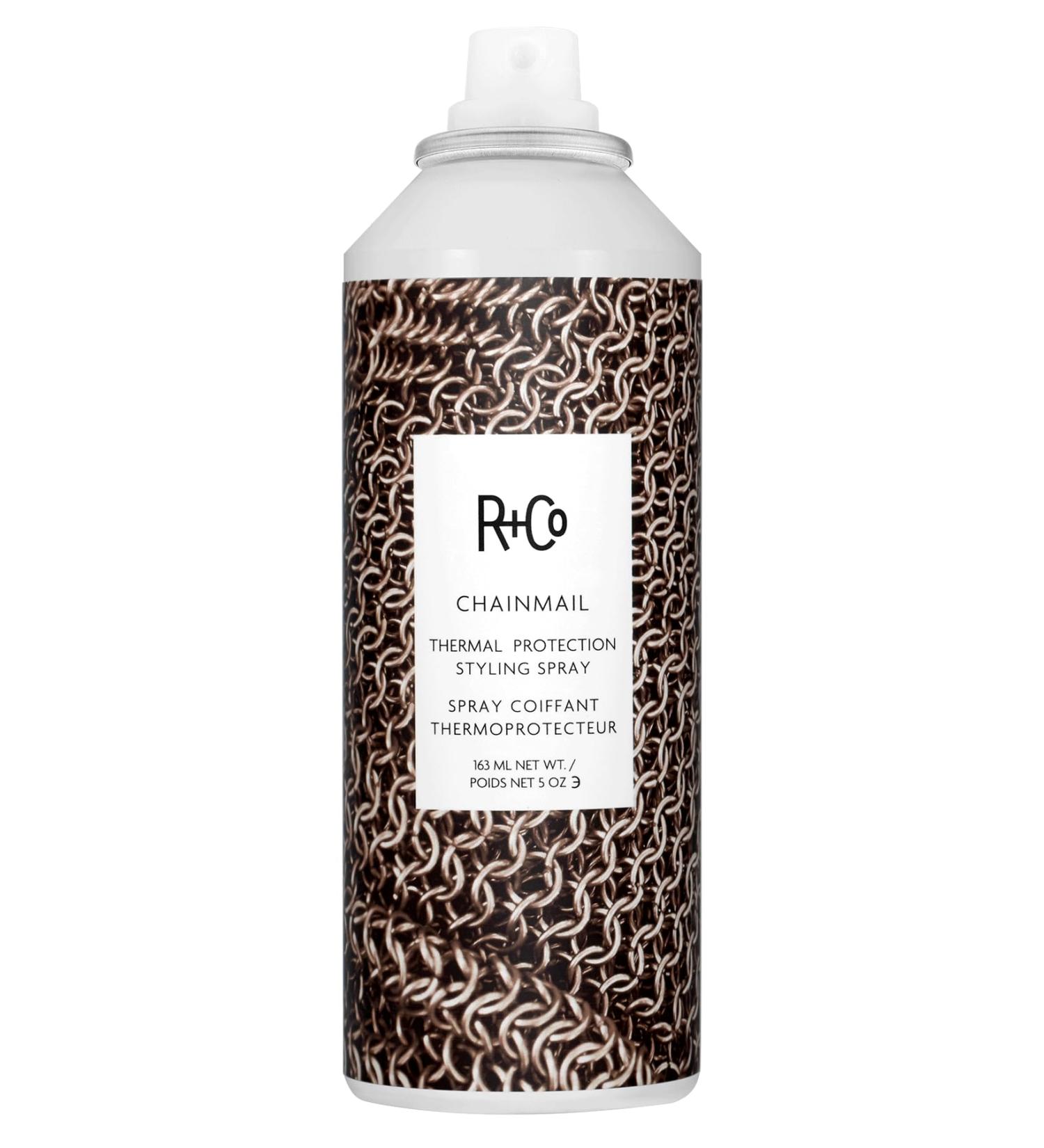 R+Co Chainmail Thermal Protection Spray | Vegan Heat Protection Flexible Hold & Silky Shine | 5 Oz - Cruelty-Free Hair Care - Buy Online on GoSupps.com