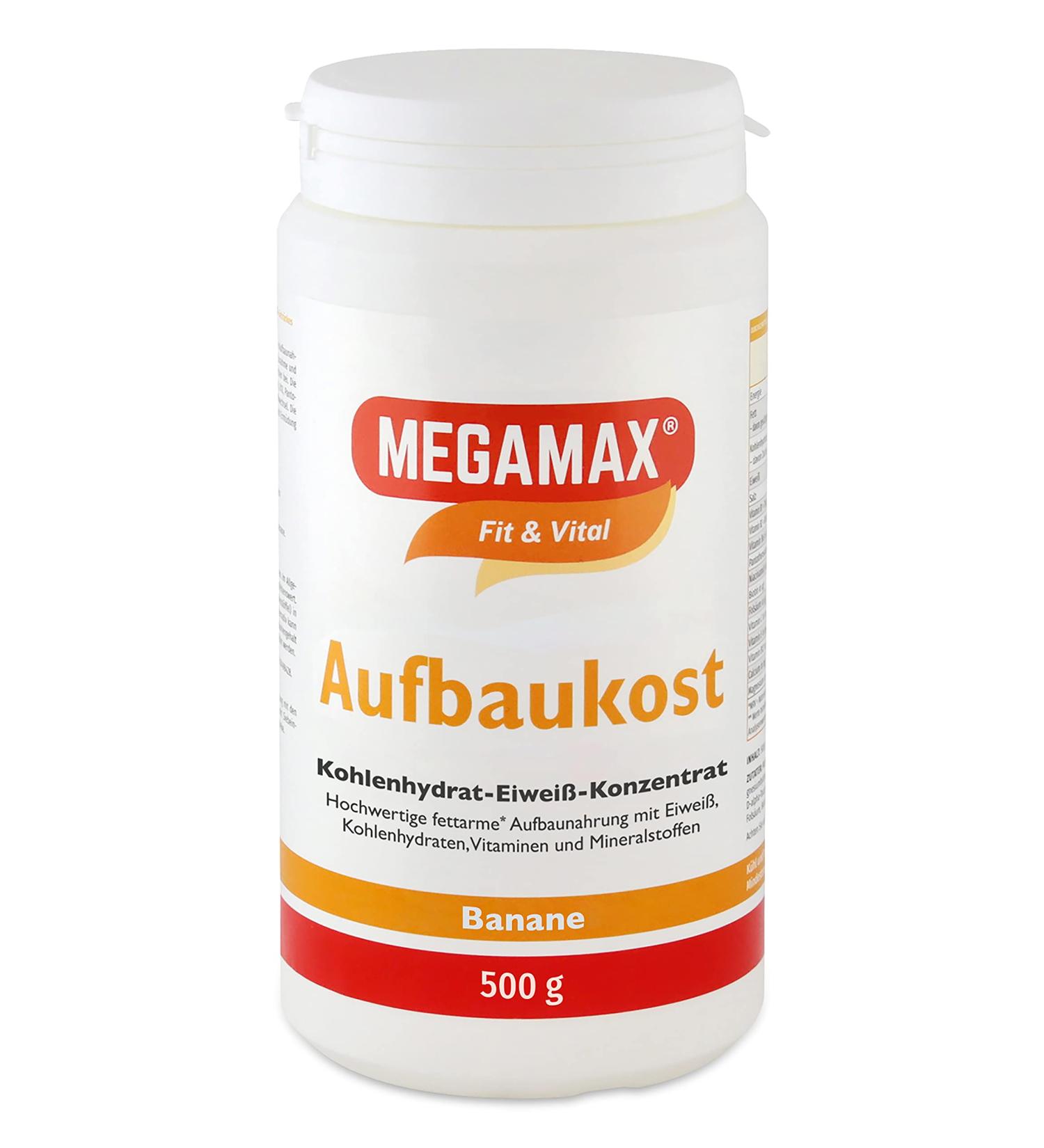 Buy Megamax Building Food Banana 500G - Protein Powder for Muscle Mass & Weight Gain | Ideal Low-Fat Drink Mix - Buy Online on GoSupps.com
