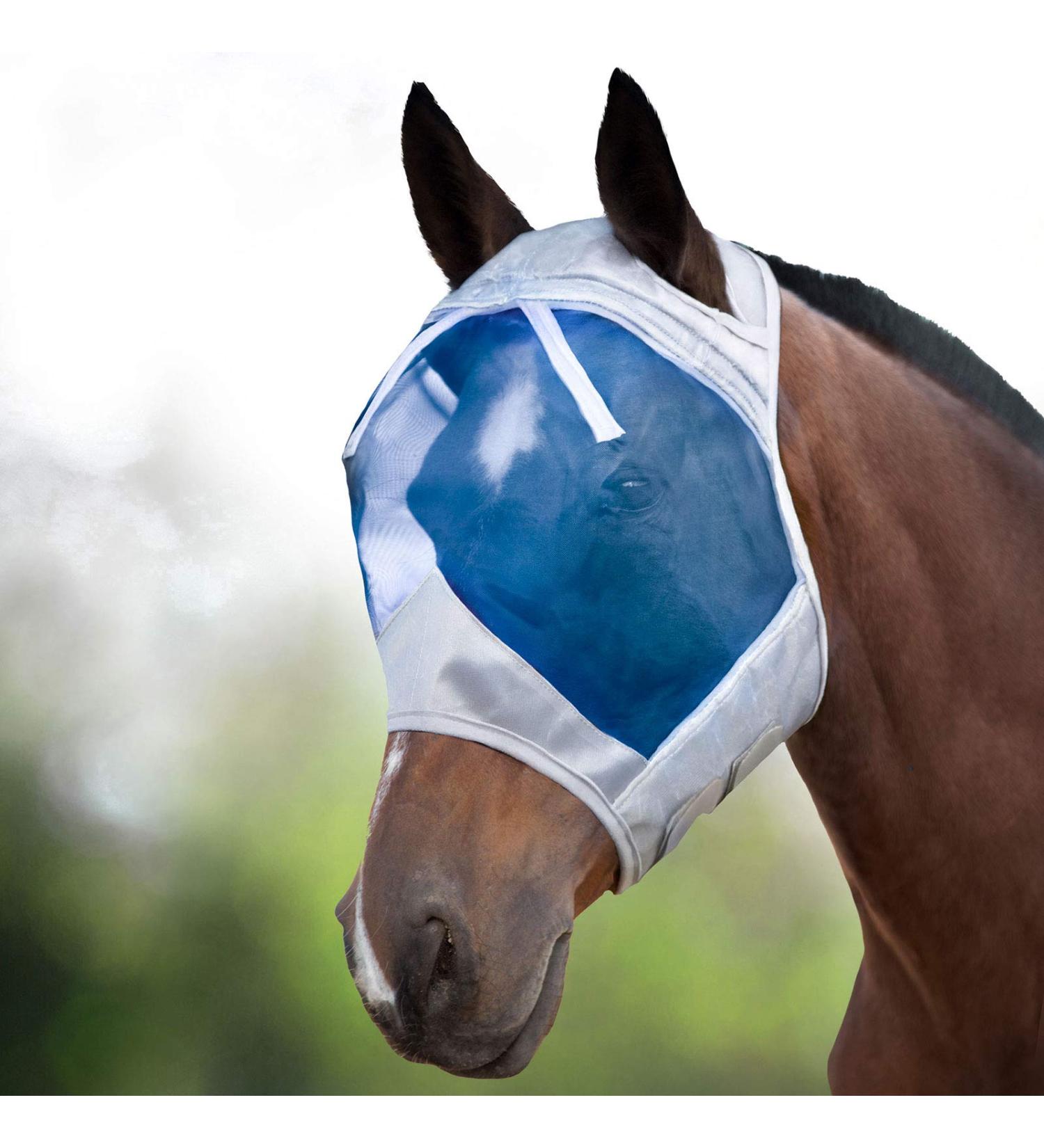Harrison Howard CareMaster Horse Fly Mask - UV Protection No Ears & Nose Hawaiian Blue - Warmblood Size L - Buy Online on GoSupps.com