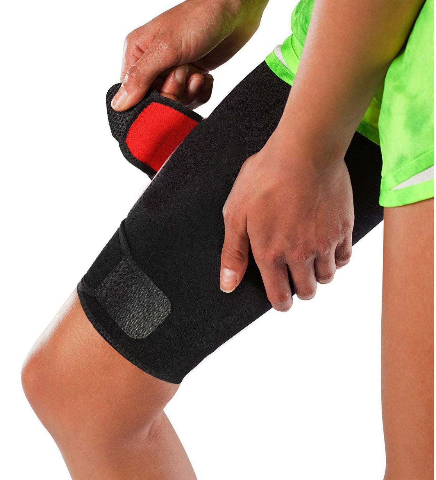 Adjustable Thigh Brace Support | Quadriceps & Hamstring Compression Sleeve for Men and Women - Buy Online on GoSupps.com