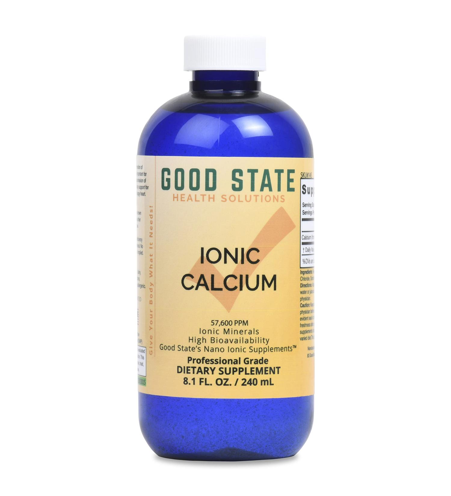 Good State Liquid Ionic Calcium - 144 mg Elemental + 2 mg Fulvic Acid - 8 fl oz (96 Servings) - Buy Online on GoSupps.com