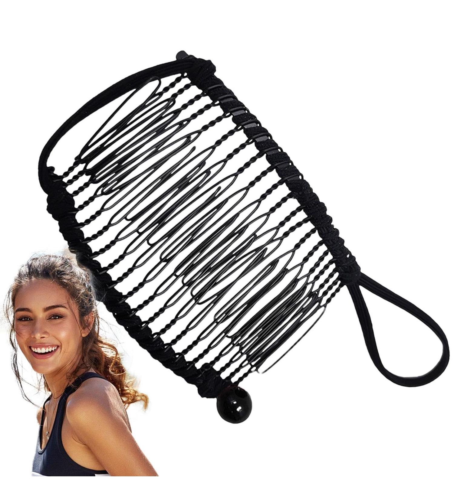 Banana Clip Holder Clip for Fixing Hair Metal Banana Combs for Women Girls Combs Clip for Long Thick Curly Hair Black - Buy Online on GoSupps.com