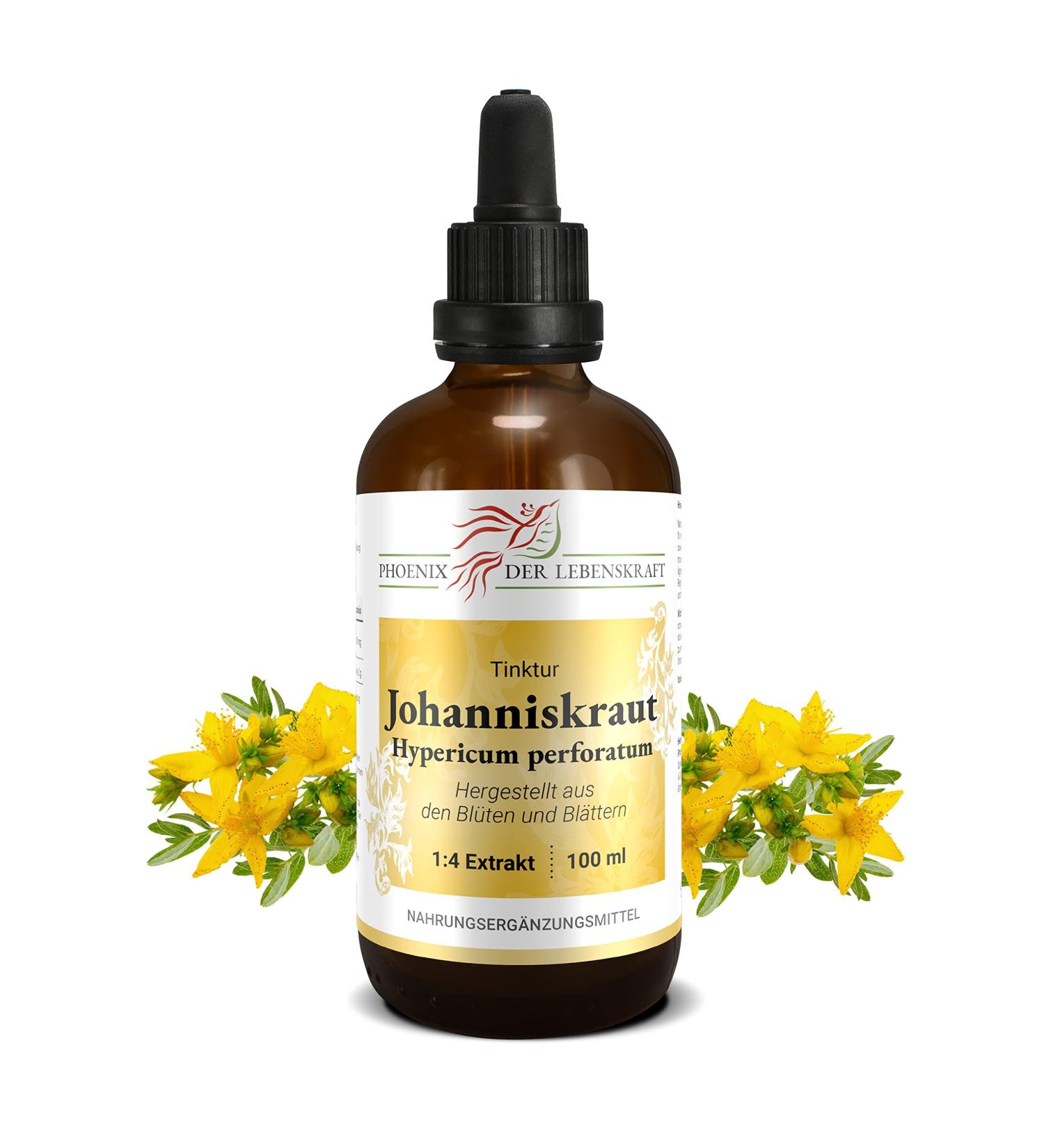 Buy St. John's Wort Tincture 100ml | Premium Hypericum Perforatum Drops | Vegan Dietary Supplement from Austria | 1:4 Extract | High Quality Johanniskraut - Buy Online on GoSupps.com