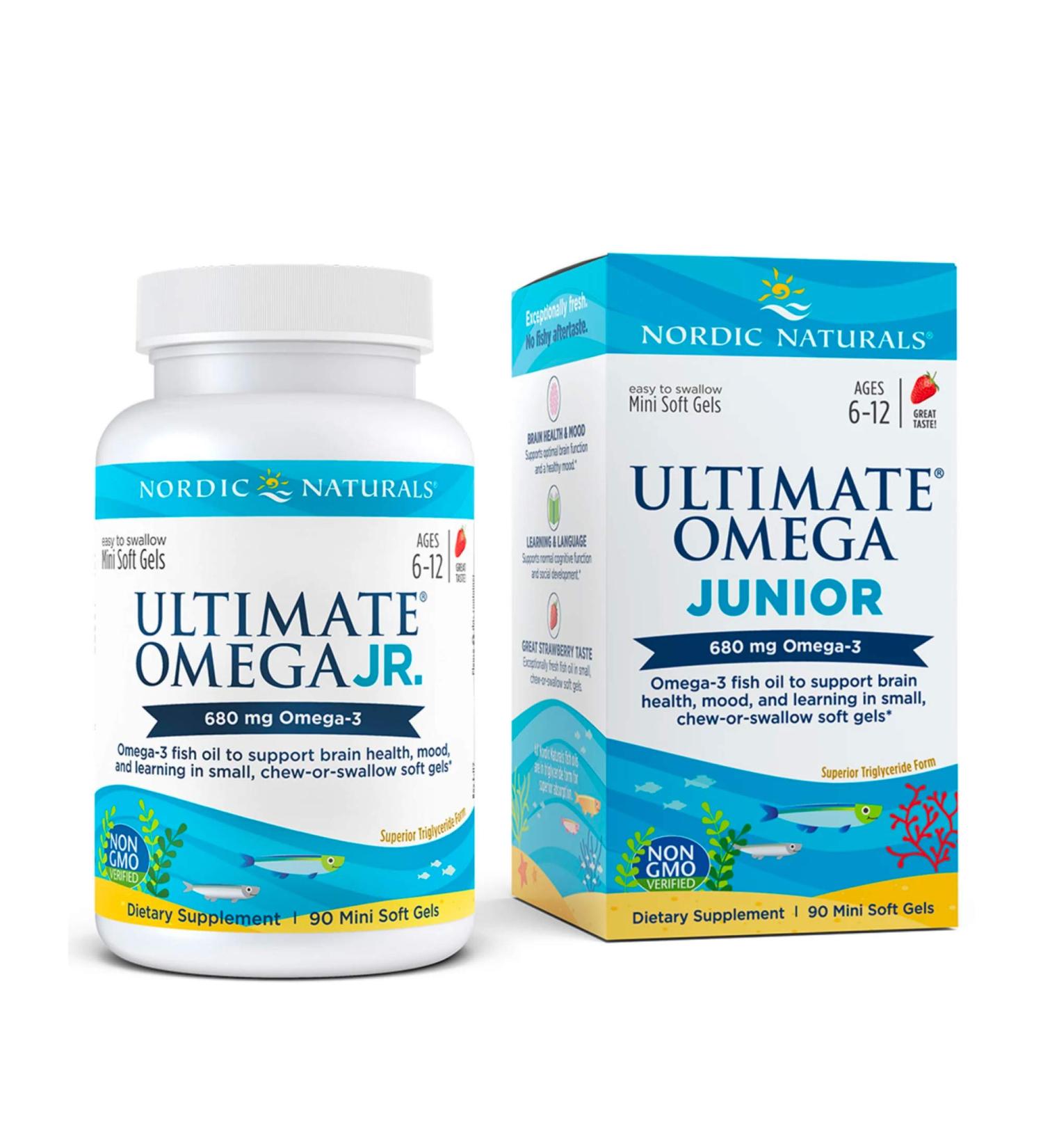 Nordic Naturals Complete Omega Junior Lemon - 180 Mini Soft Gels for Ages 6-12 - Buy Online on GoSupps.com