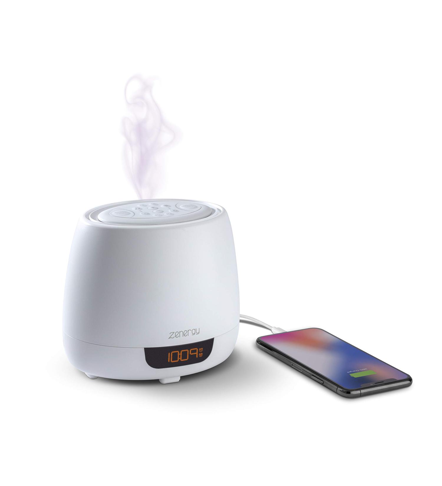iHome Zenergy Aroma Dream Aromatherapy Diffuser Alarm Clock | Sound Therapy, 12 Soothing Sounds, White Noise | Aroma Sound Timers | Anti-Anxiety, Stress Relief - Buy Online on GoSupps.com