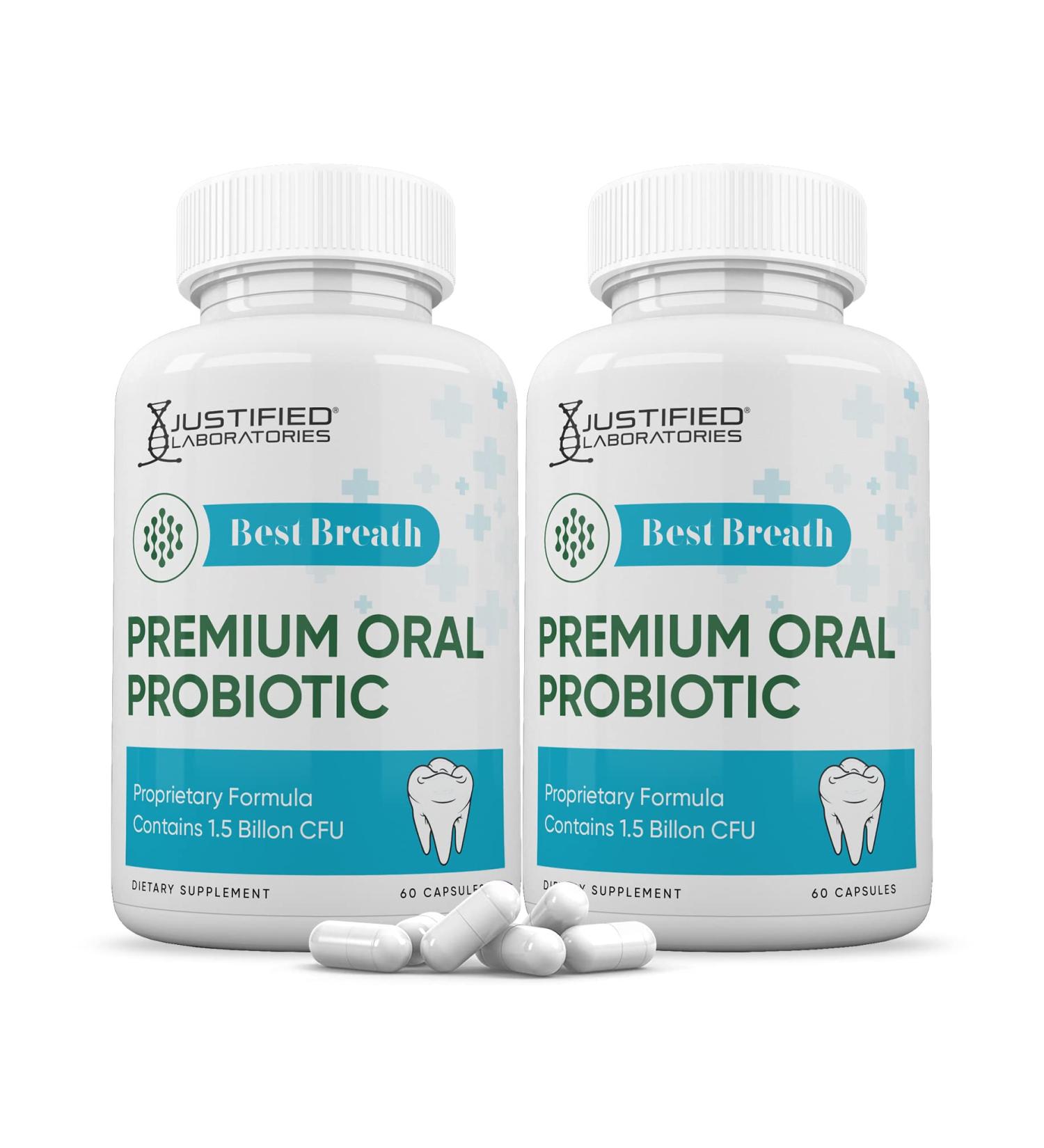Justified Laboratories (2 Pack) Best Breath 1.5 Billion CFU Probiotic Oral Support 120 Capsules - Buy Online on GoSupps.com
