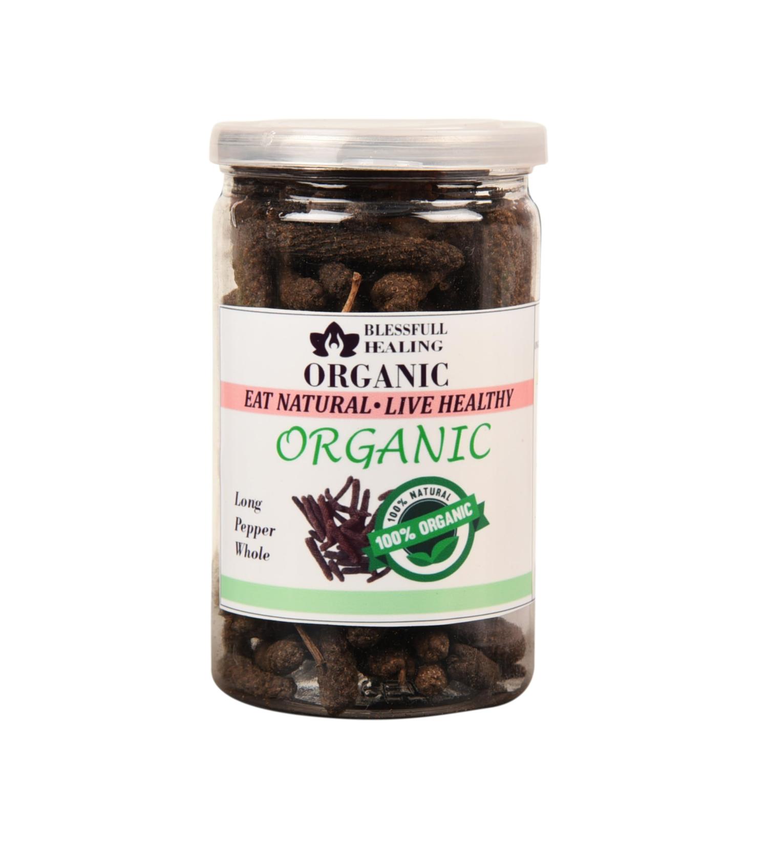 Blessfull Healing Organic Long Pepper Whole 200 Gram (Packing May Vary) 200 Gram 7.05 oz