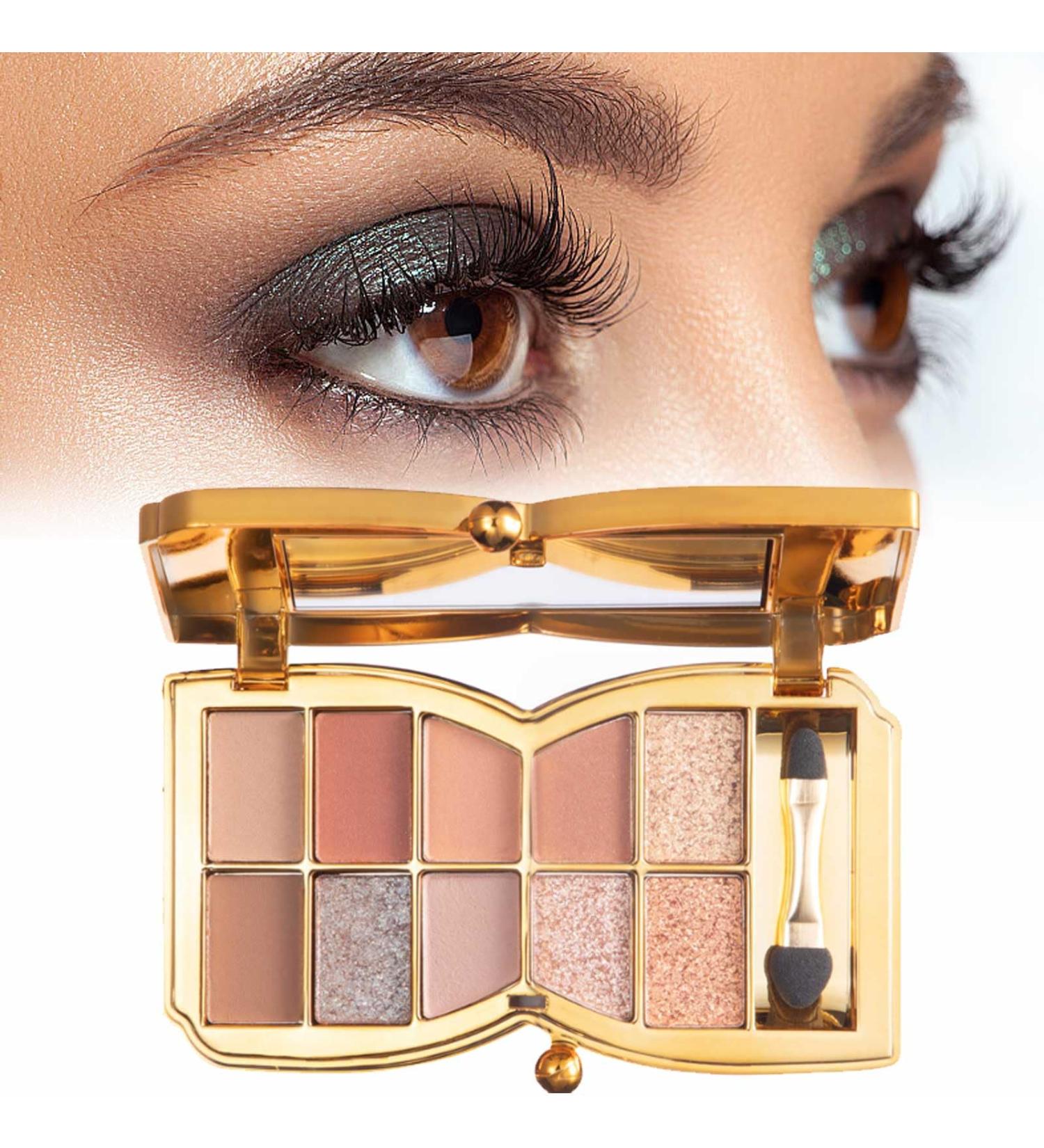 10 Colors Sparkle Shimmer Eyeshadow Palette Gold Eyeshadow Shimmer Makeup Palette Highly Pigmented Long Lasting Makeup Set Eye Shadow Palette Makeup - Buy Online on GoSupps.com