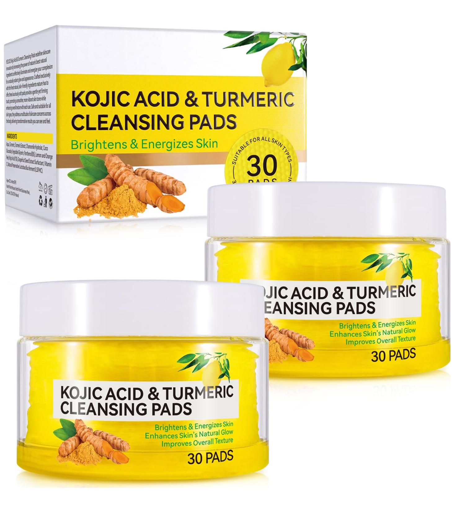 Turmeric Cleansing Pads - 30 Pack of Turmeric Acid Pads for Brightening & Exfoliation - International Shipping Available - Buy Online on GoSupps.com