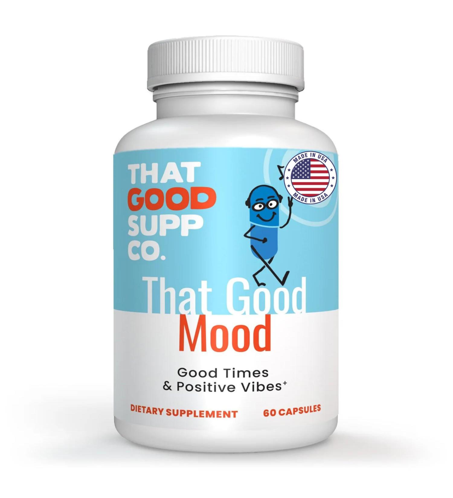 That Good Supp Co Mood Support Supplement - Stress Relief & Cognitive Boost for Men & Women - Vitamin B12 5-HTP Ashwagandha GABA - Made in USA - Buy Online on GoSupps.com