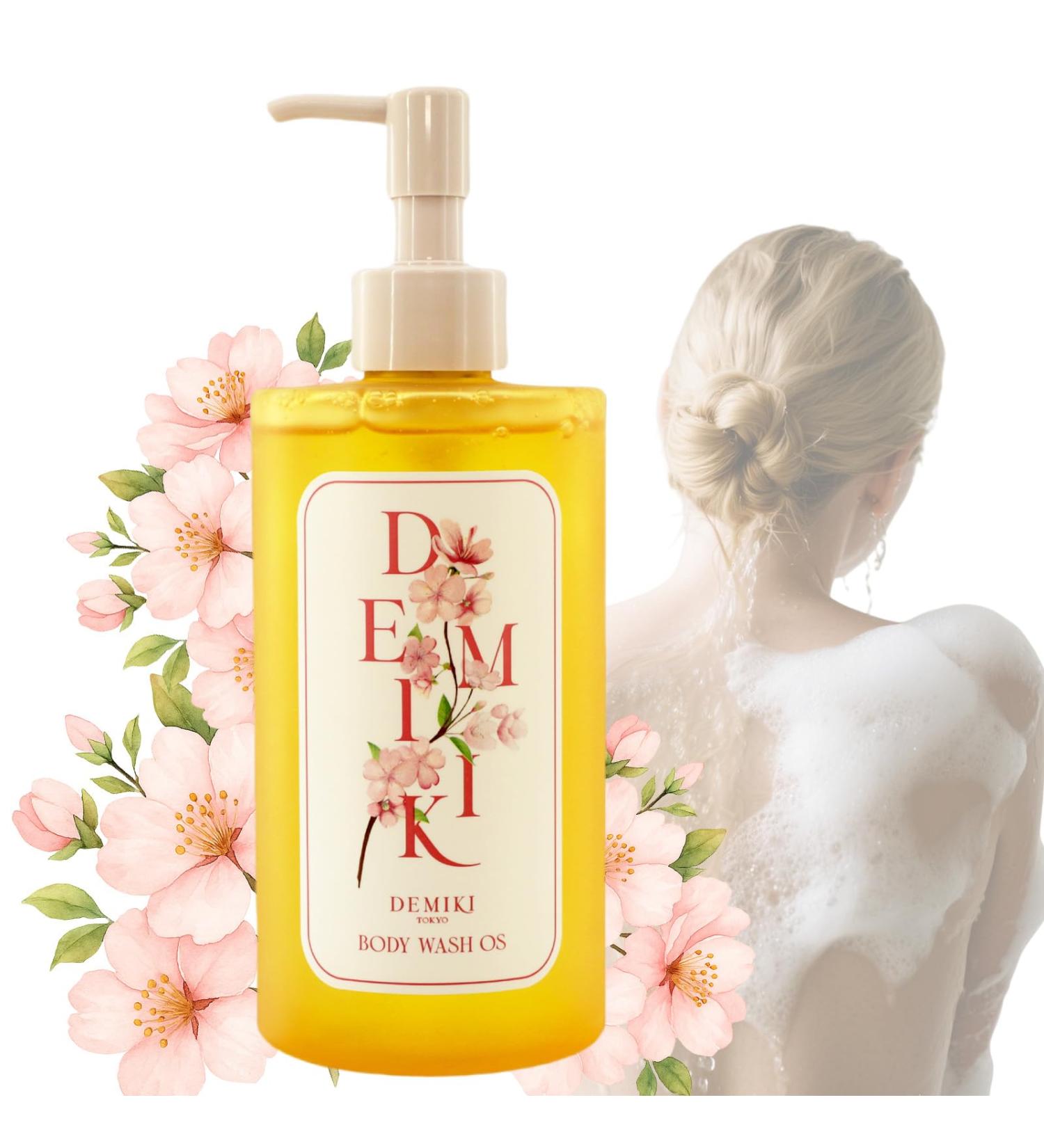 DEMIKI Hydrating Body Wash for Sensitive & Dry Skin, Sakura Scent, Nourishing Shower Oil for Women, Winter Moisture Care, Sulfate-Free, Paraben-Free, Dye-Free, 10 fl oz - Buy Online on GoSupps.com