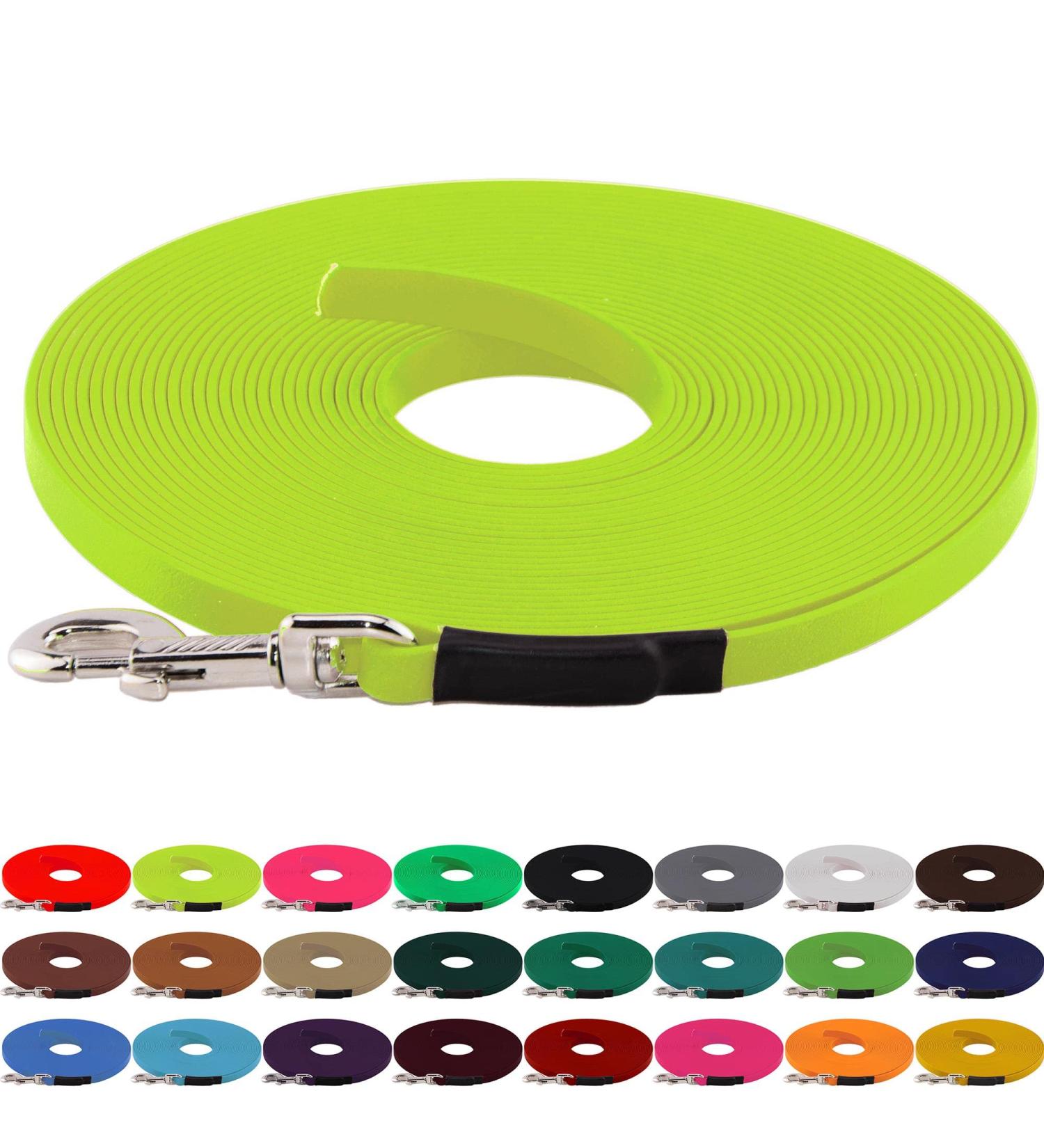 LENNIE BioThane Leash for Dogs 15-25kg | 1m Neon Yellow | Durable & Flexible - Buy Online on GoSupps.com