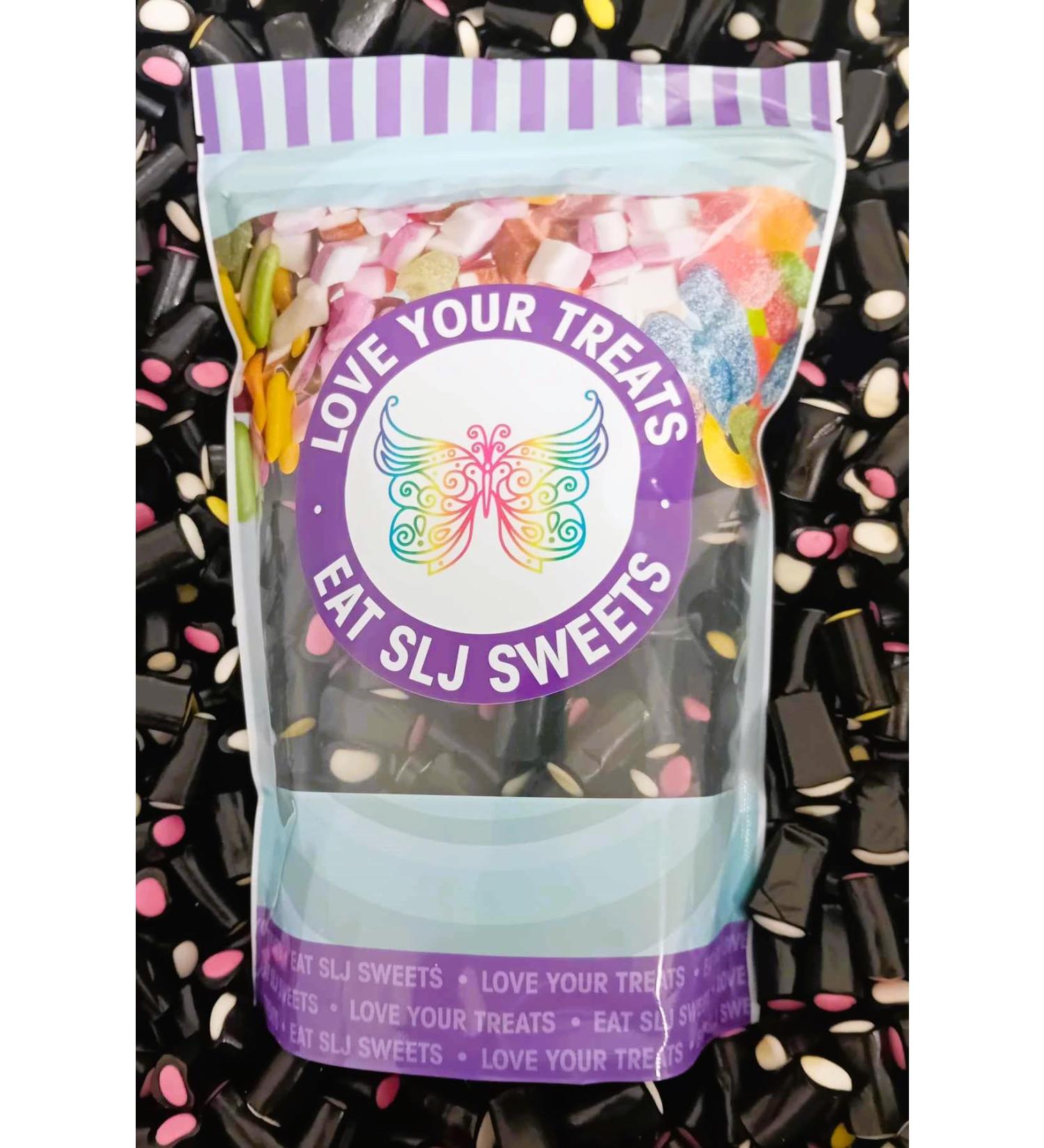 Large 1kg Resealable Pouch of Liquorice Cream Rock (Creme Rock) - Fully Recyclable Pouch