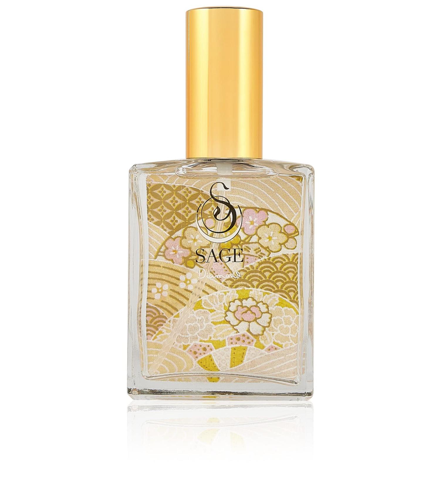 Diamond Organic Perfume Spray by Sage- 2 oz Vegan & Cruelty-Free Subtle Scent Sandalwood White Amber Musk - Buy Online on GoSupps.com