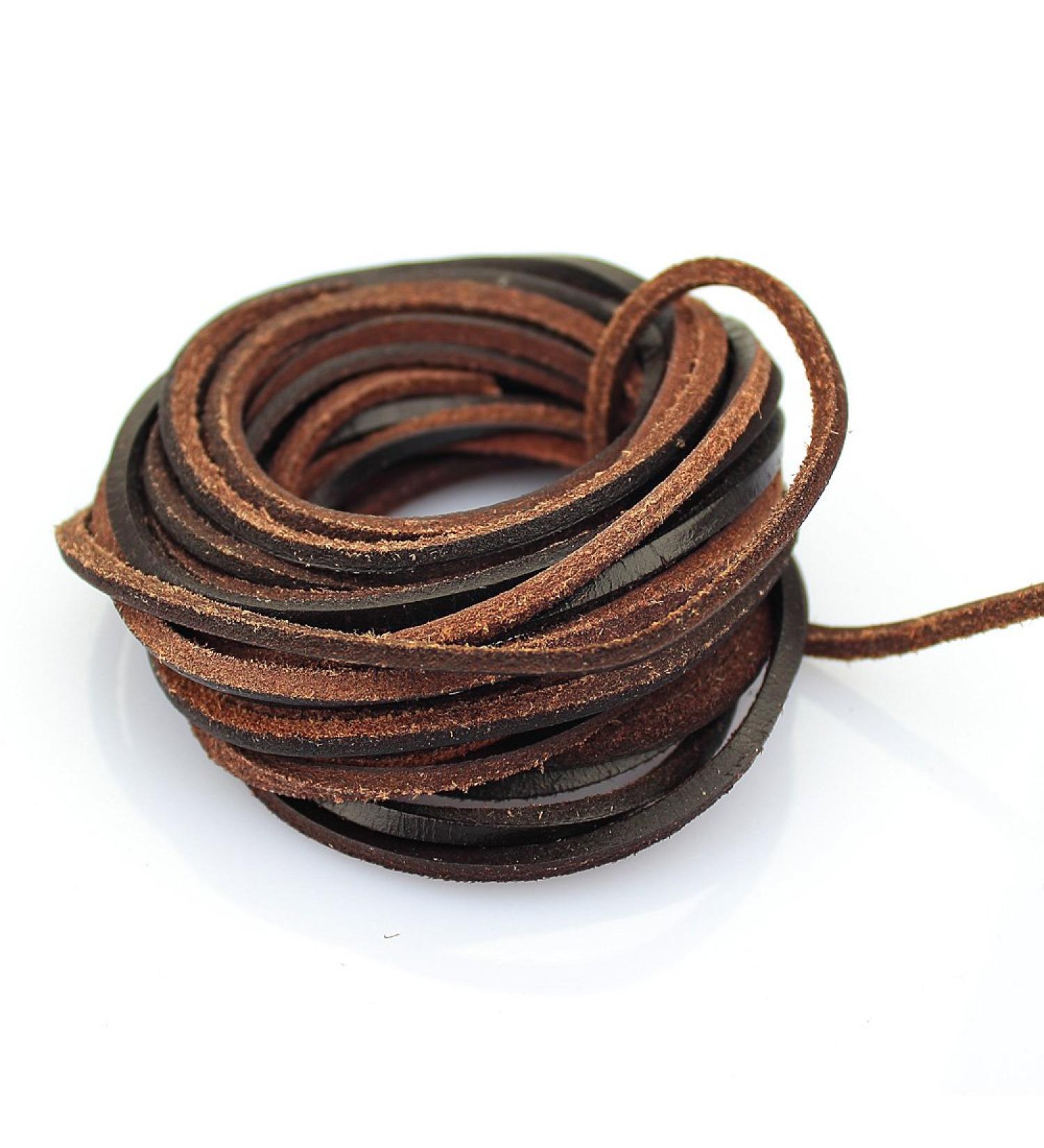 LolliBeads (TM) 3mm Dark Brown Espresso Leather Cord Braiding String - 5 Yards - Buy Online on GoSupps.com