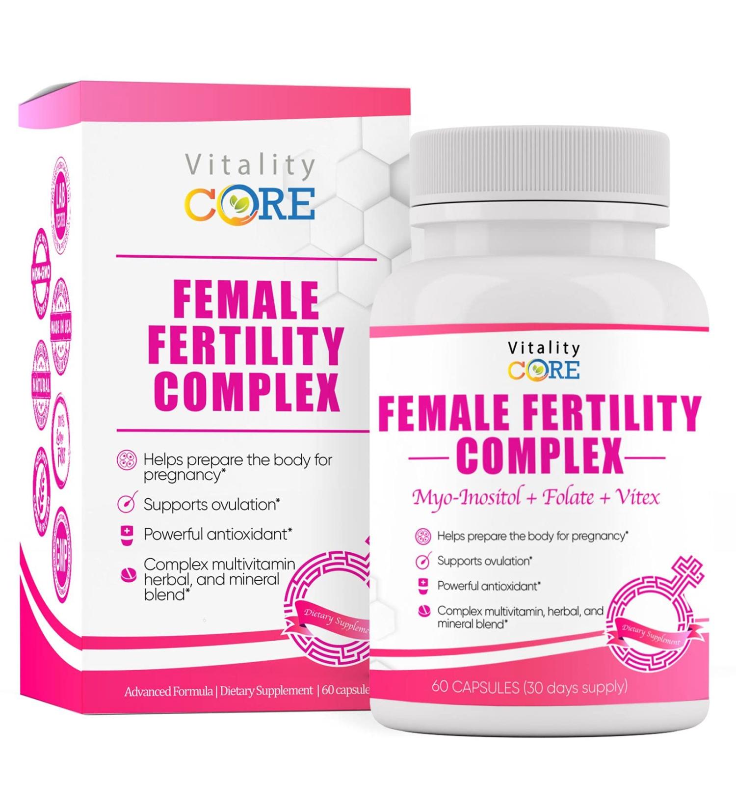 Fertility Supplements for Women | Premium Prenatal Vitamins with Folic Acid Ashwagandha CoQ10 & Myo-Inositol 60 Capsules Rich in Minerals & Antioxidants - Buy Online on GoSupps.com