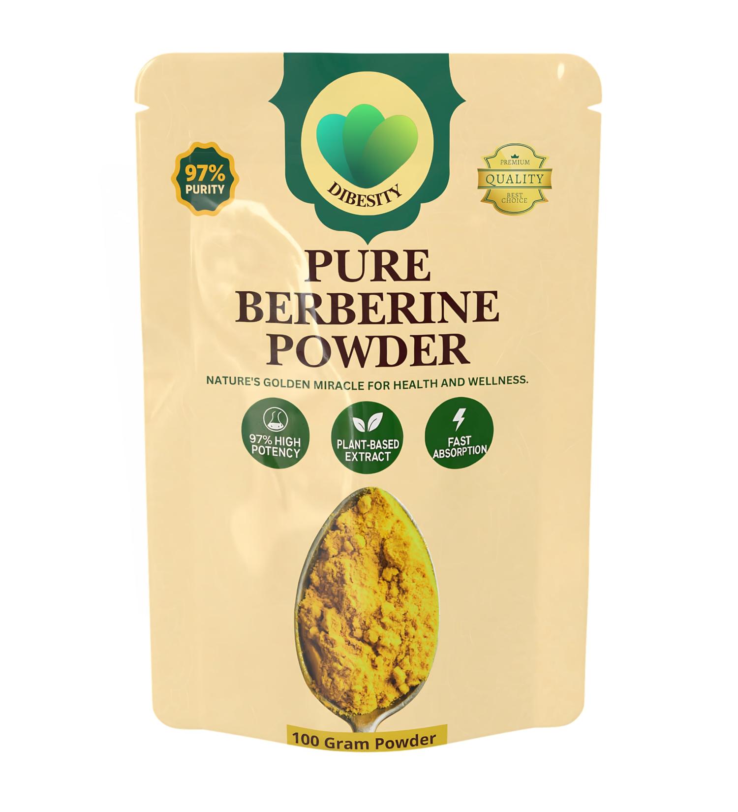 97% Pure Berberine Powder | 100g Plant-Based Extract Highly Potent | 500 mg Per Serving | Gluten-Free Vegan Lab-Tested - Buy Online on GoSupps.com