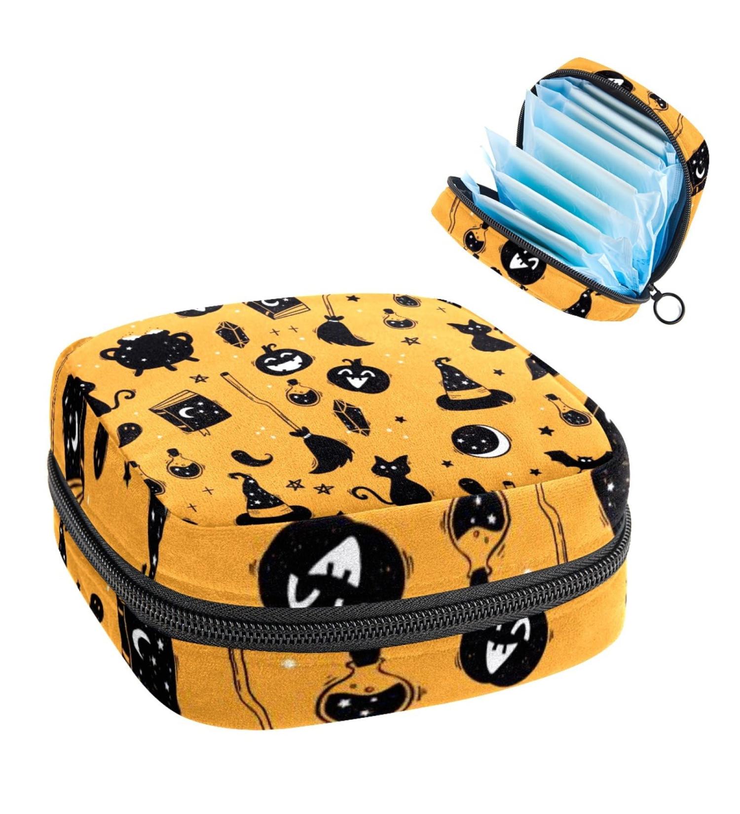 Halloween Pumpkin Sanitary Napkin Storage Bag - Period Kit Pouch for Women and Teens - Buy Online on GoSupps.com