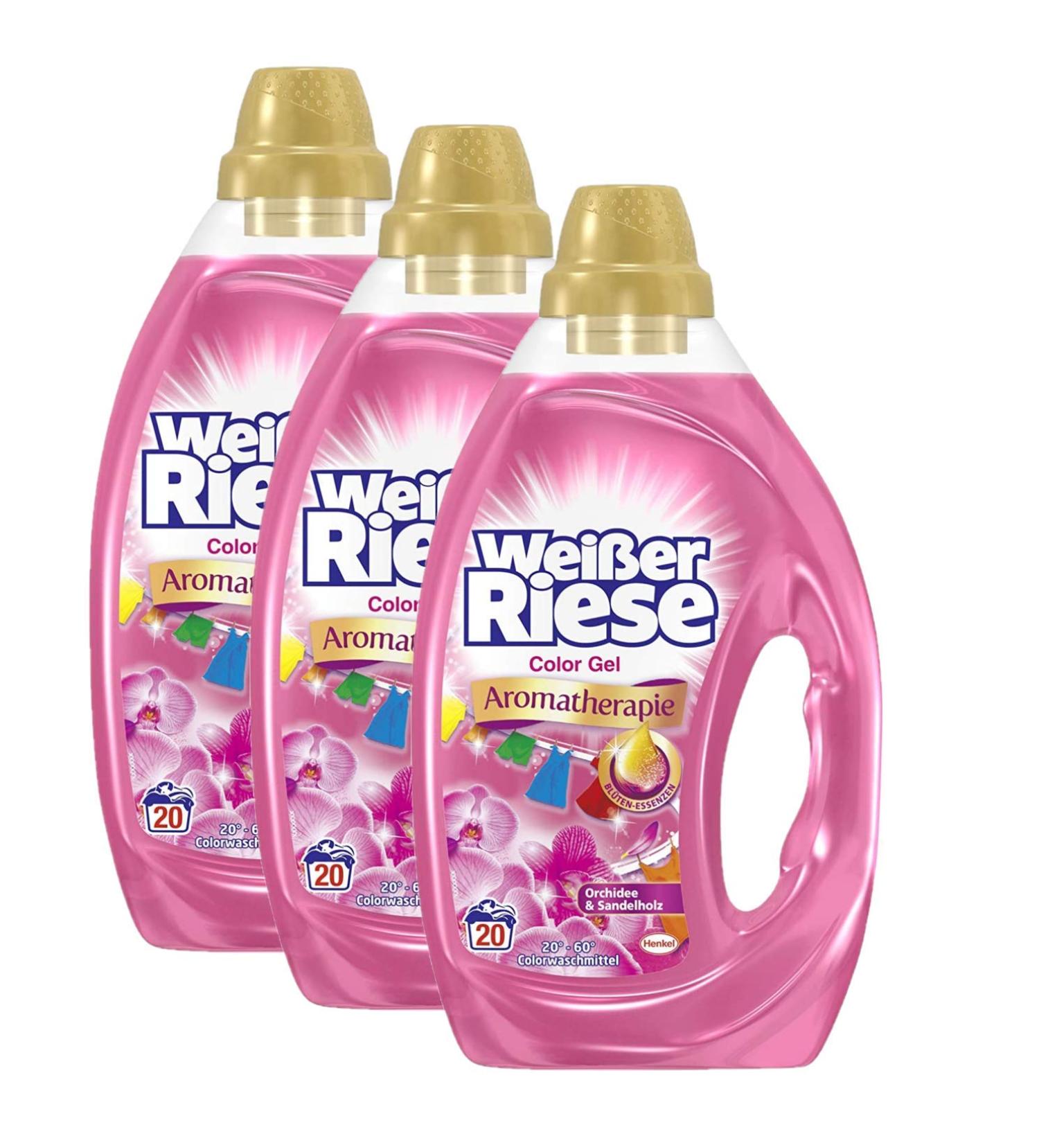 White Giant Color Gel Aromatherapy Essentials - 60 Wash Liquid Detergent with Orchid & Macadamia Oil | 100% Naturally Fresh 1L (3 Pack) - Nourishing Color Detergent - Buy Online on GoSupps.com