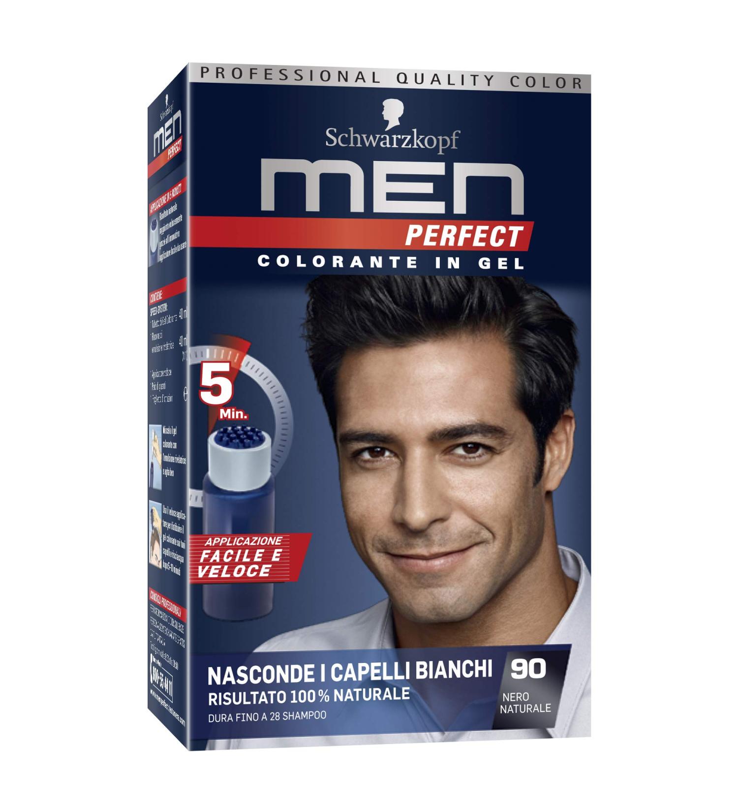 Schwarzkopf Men Perfect Gel Dye - Shade 90 Black Natural for White Hair | Natural Results & International Shipping - Buy Online on GoSupps.com