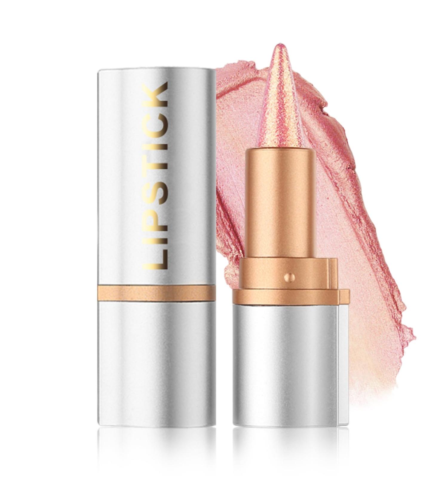 Crayon a Levre Paillet Rose Dor Nourishing Rouge L vres Longue Tenue Effet Paillettes M talliques Waterproof Lip Liner & Lipstick 2-in-1 Crayon Levre Sans Transfert Tr s Pigment pour Femme-01 01# Rose Dor  - Buy Online on GoSupps.com