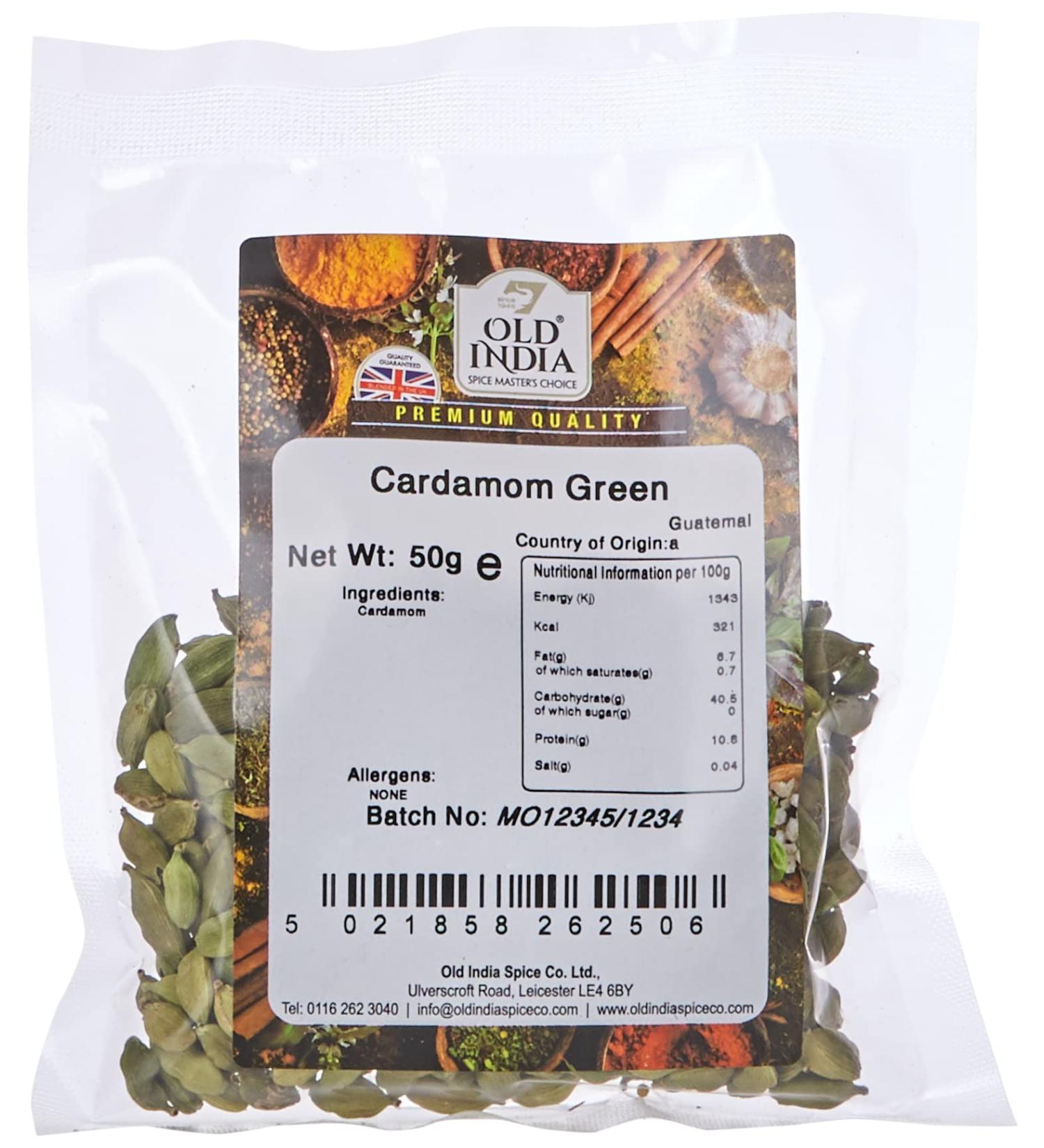 Old India Cardamom Green 50g - Premium Quality Spice (Pack of 1) - Buy Online on GoSupps.com