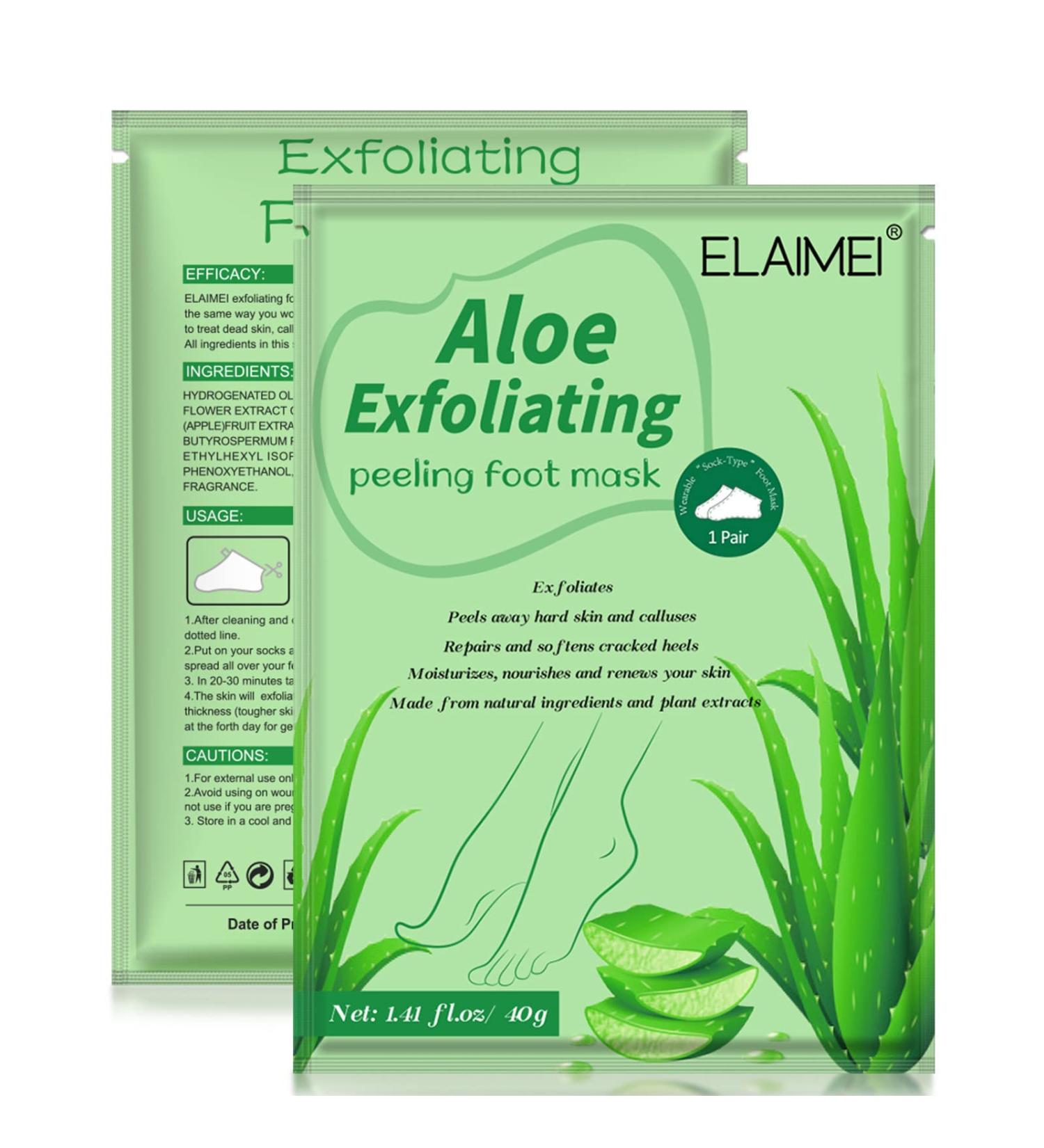 Effective Foot Peel Mask Socks - Remove Callus & Dead Skin - 2 Pairs Aloe Foot Mask for Men & Women - Buy Online on GoSupps.com