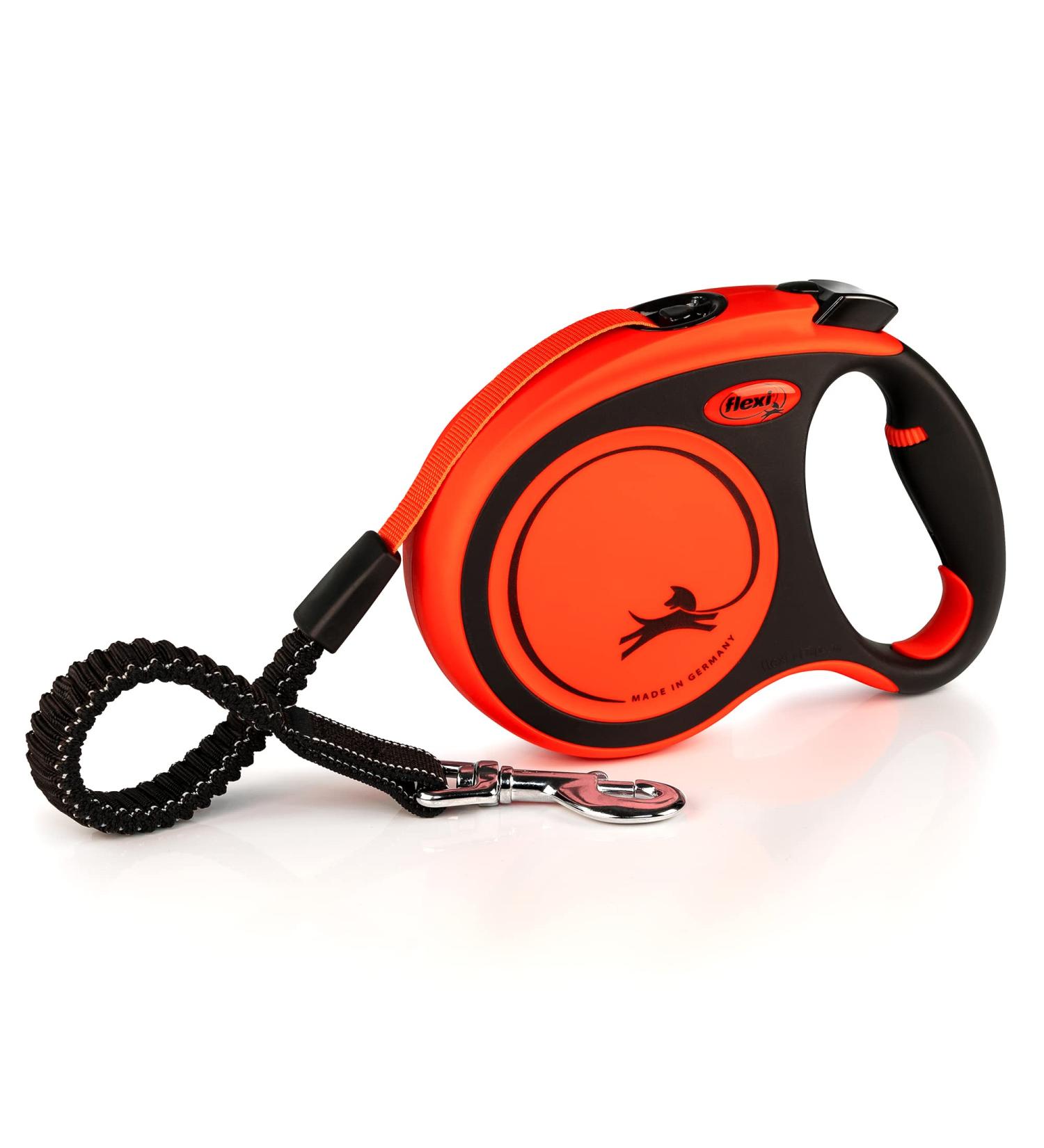 Flexi Xtreme Tape Orange & Black Large 5m Retractable Dog Leash/Lead for dogs up to 65kgs/143lbs Orange & Black Extra Large (5m) - Buy Online on GoSupps.com