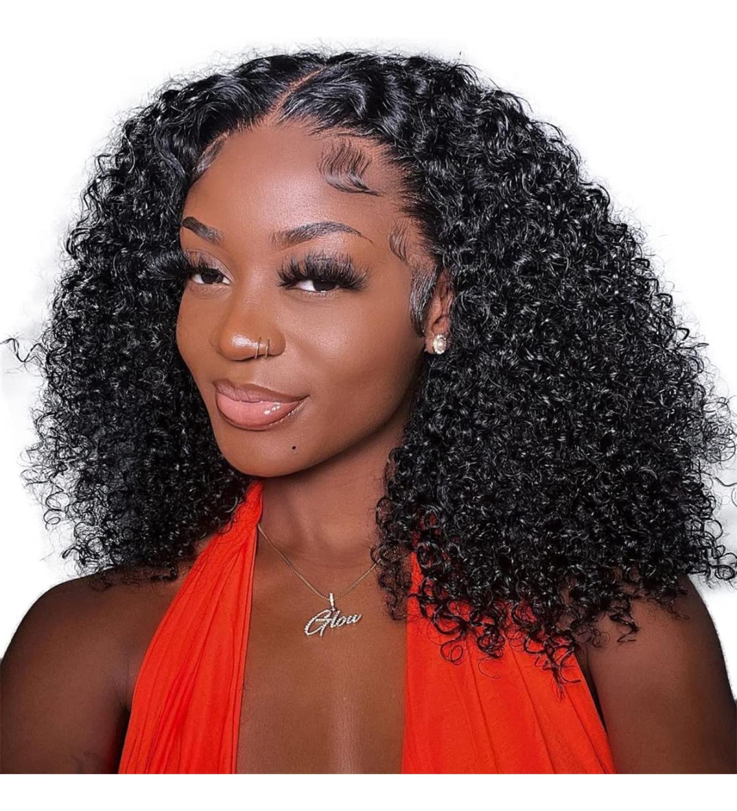 26 Inch MSGEM Brazilian Kinky Curly Lace Front Wig - 180 Density Human Hair for Black Women - Buy Online on GoSupps.com