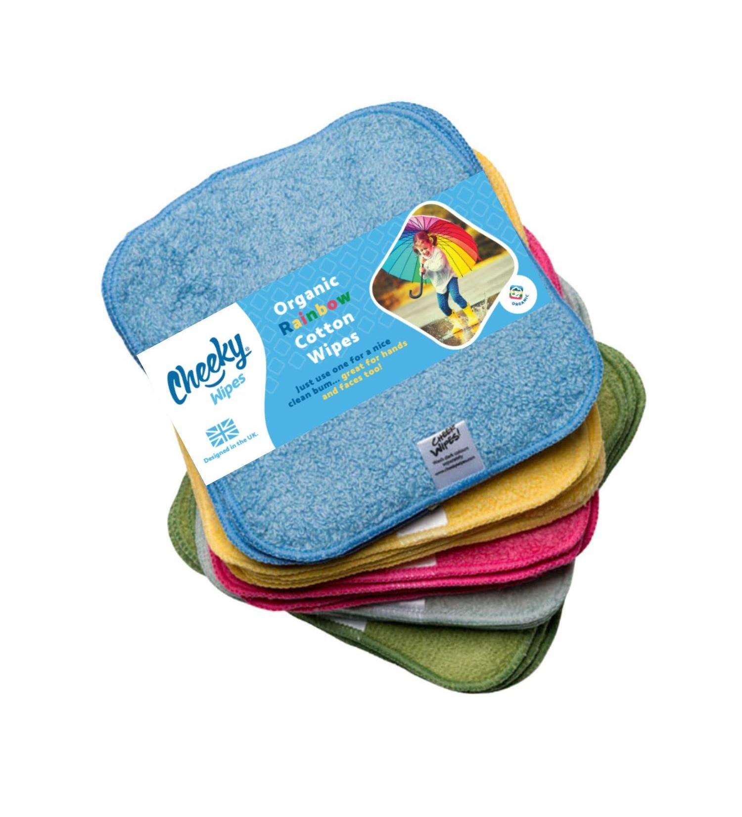 Rainbow Cotton Baby Wipes - 25 Eco-Friendly 15x15 cm Heavy Fabric Wipes for Gentle Care - Buy Online on GoSupps.com