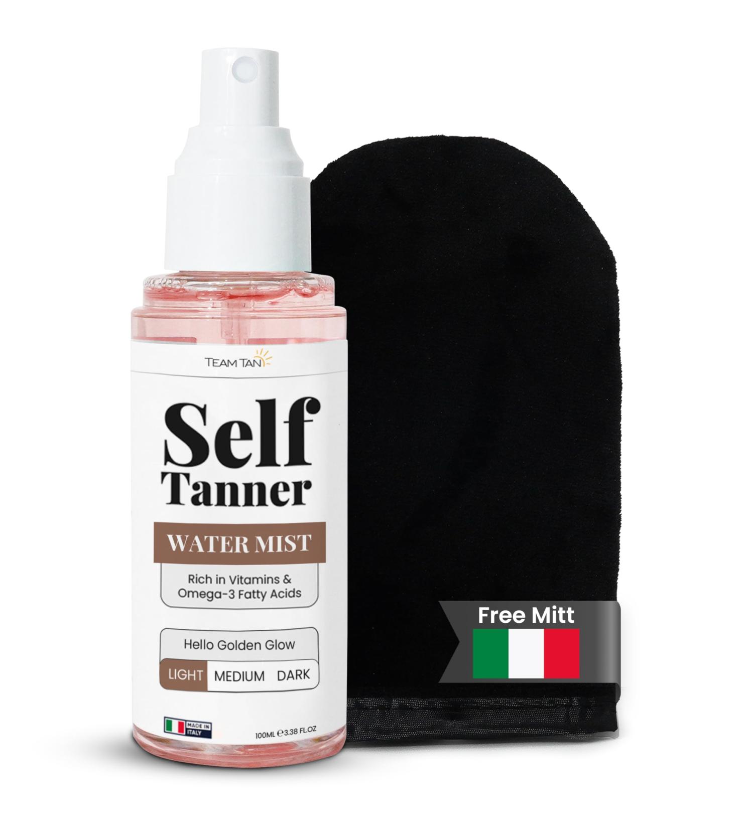 Team Tan Self Tanning Water - Vitamin Infused Hydrating Mist for Streak-Free Sunless Tan | No Orange Tints or Odor (Light - Buy Online on GoSupps.com