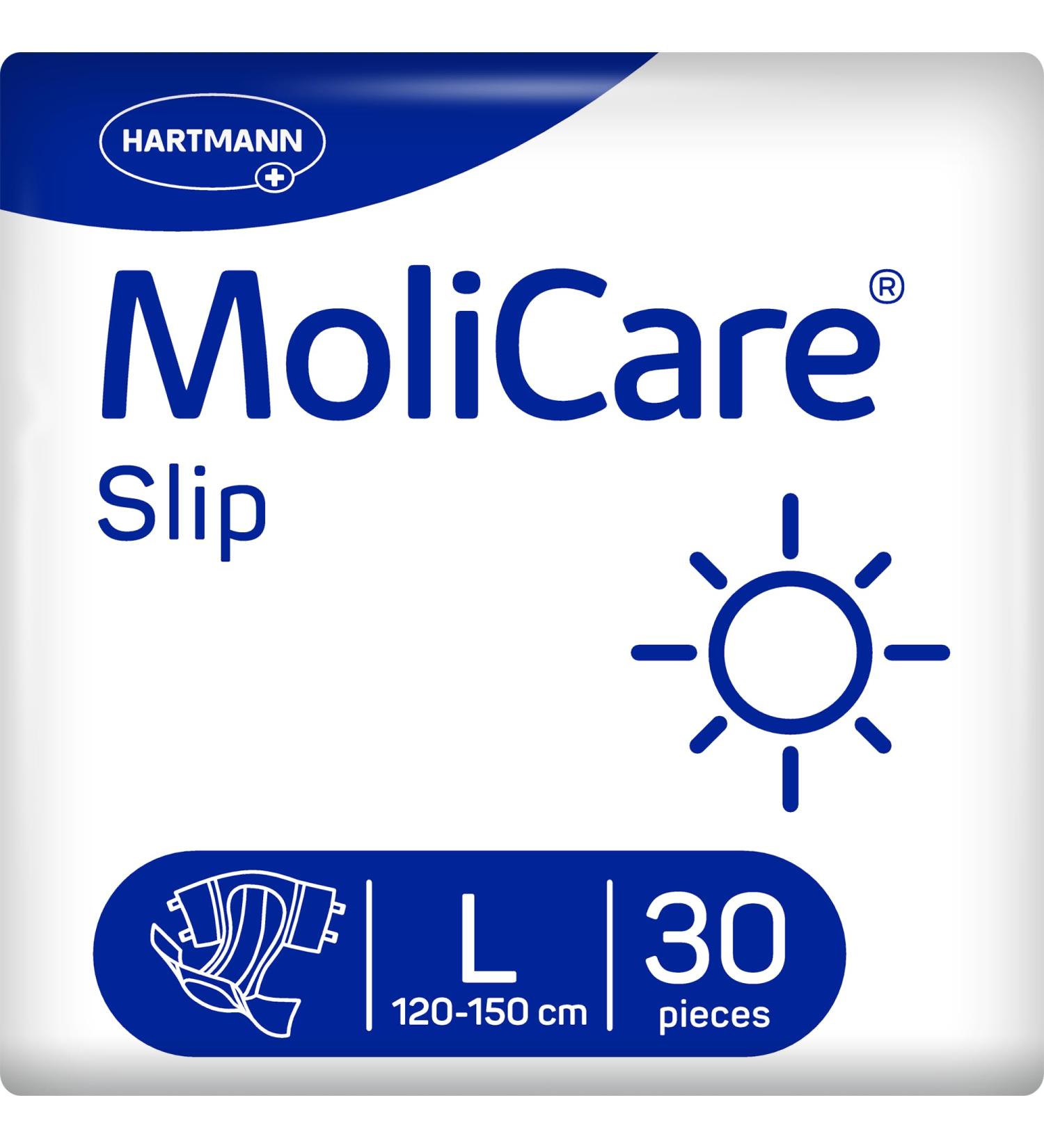 Molicare Slip Day - Incontinence Slip for Men & Women (Gr.L 100-150) | 30 Pieces - Severe Urine & Stool Protection - Buy Online on GoSupps.com