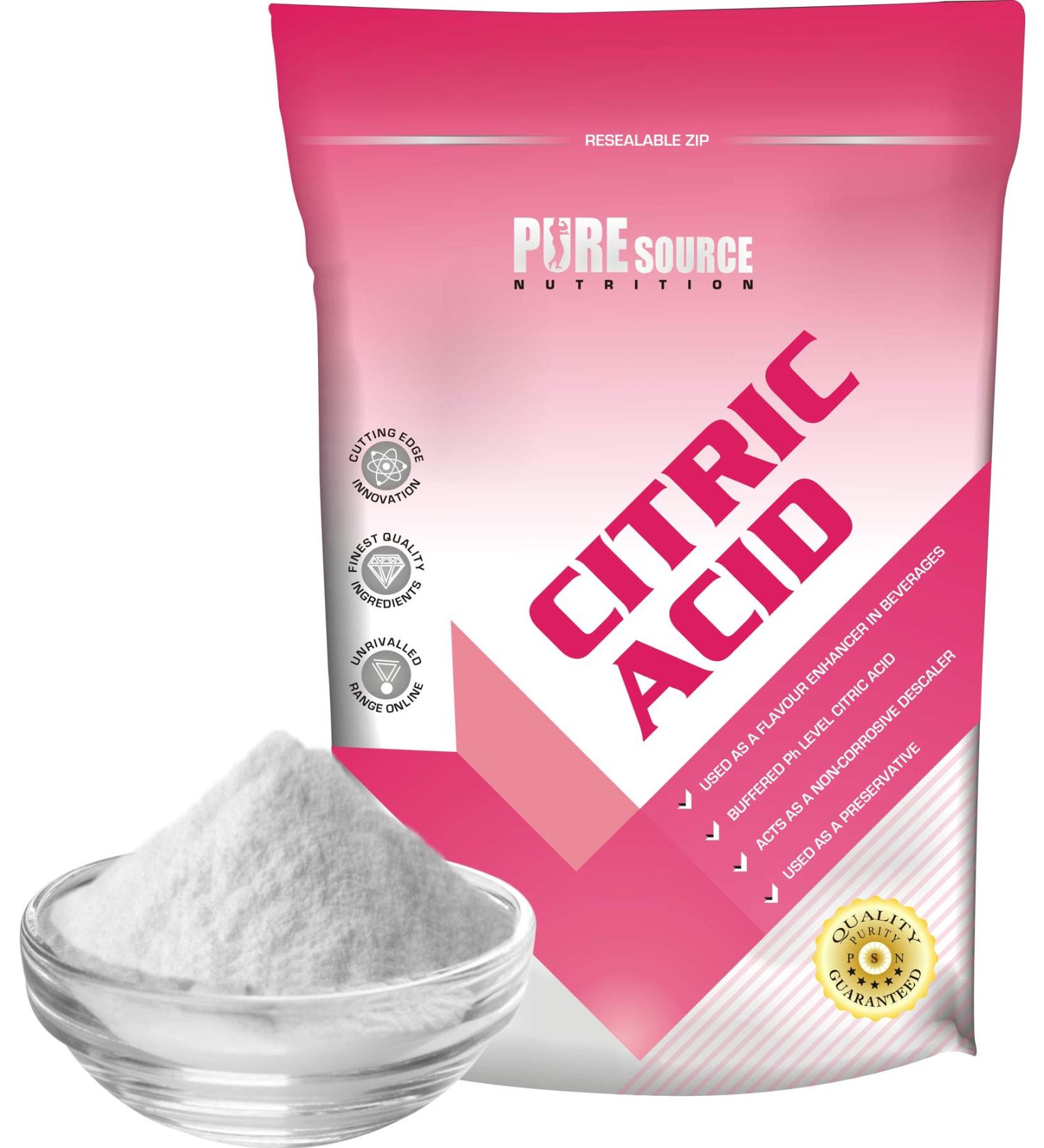 Pure Source Nutrition Citric Acid 100% Pure Food Grade for Food Bath Bombs Cleaning Cheese Making Cooking Descaling Descaler (100g) - Buy Online on GoSupps.com