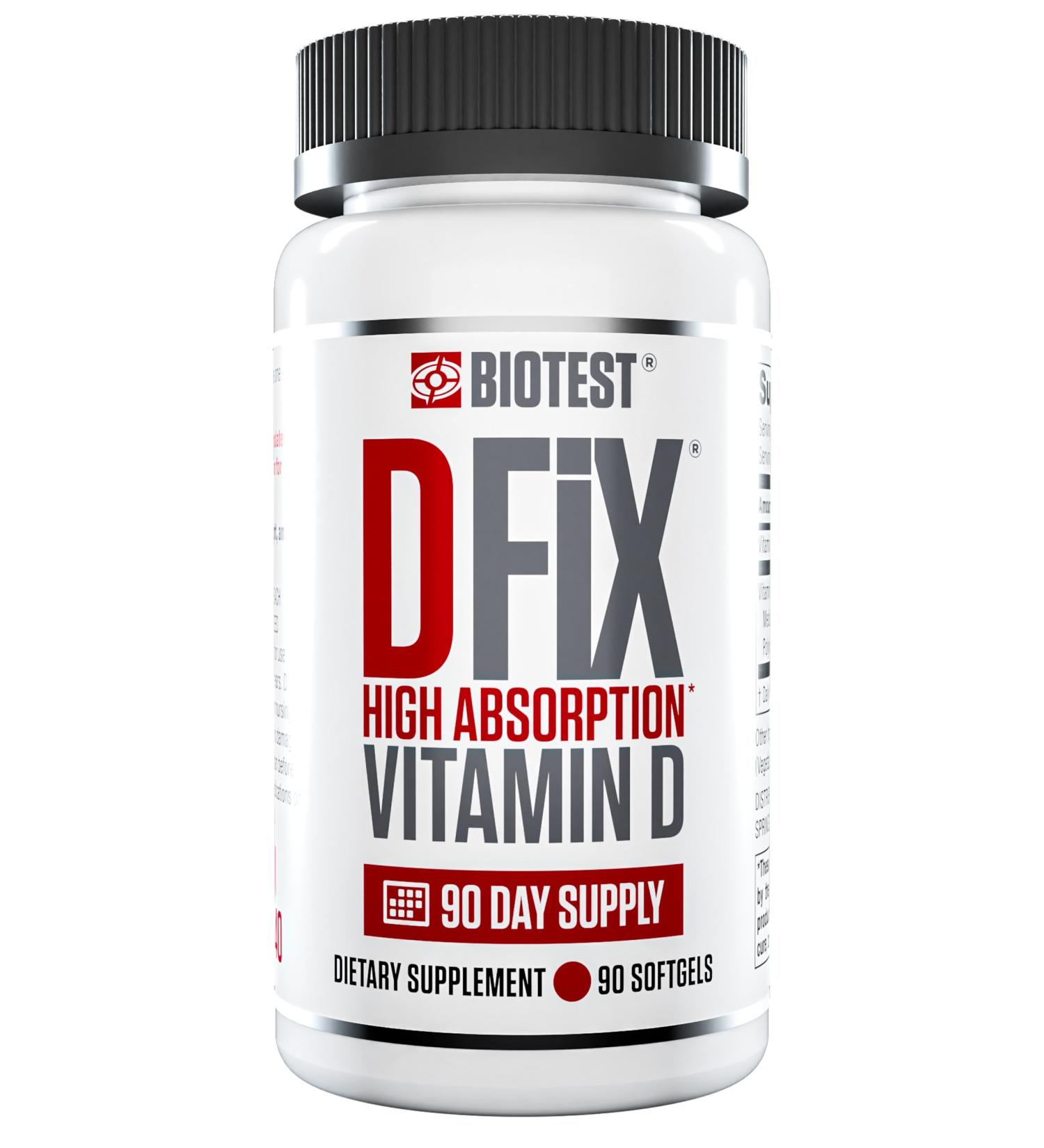 Biotest D Fix - 5000 IU High-Absorption Vitamin D3 90 Servings - 90 Softgels - Buy Online on GoSupps.com