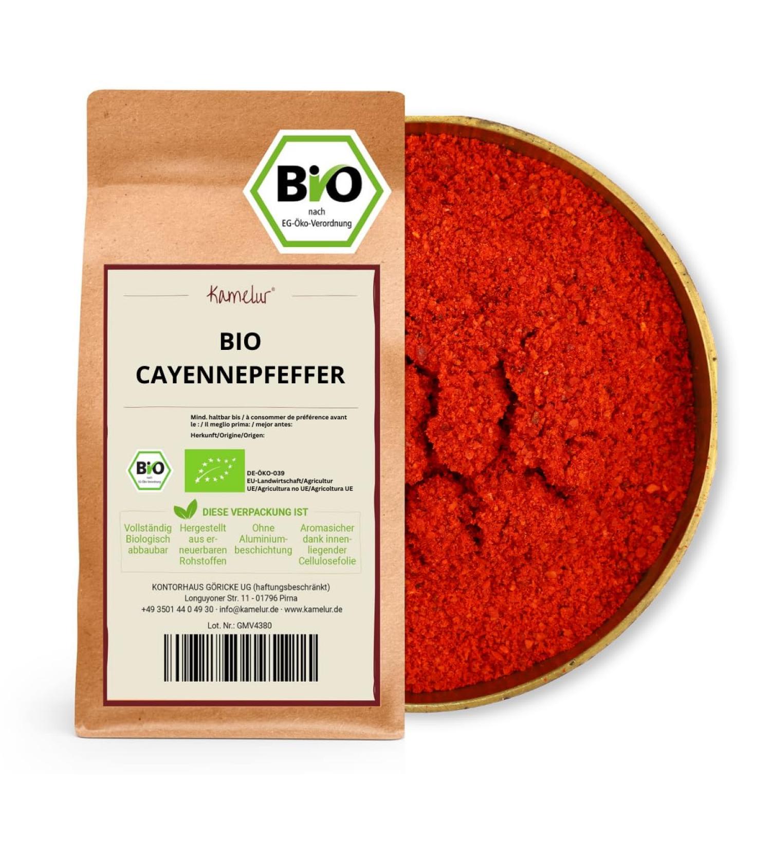 Kamelur 250 g of organic cayenne pepper powder - high-quality organic cayenne pepper finely ground and without additives - 9 - Buy Online on GoSupps.com