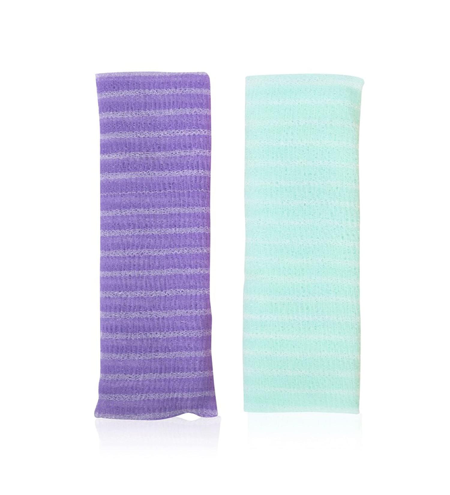 Revel Exfoliating Washcloth - Rejuvenate Your Skin in the Shower - Bath & Shower Body Scrub for Men & Women - Purple & Green - Buy Online on GoSupps.com