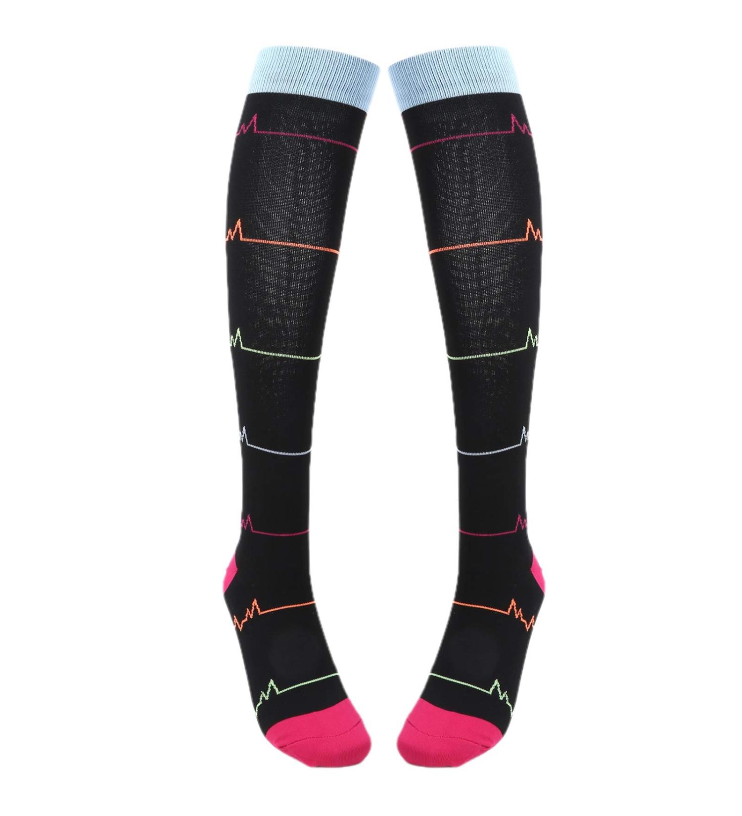 Jerliflyer Compression Socks - Breathable Black Lightning Sports Stockings for Optimal Calf Care | Elastic Acrylic Fiber International Shipping Available - Buy Online on GoSupps.com