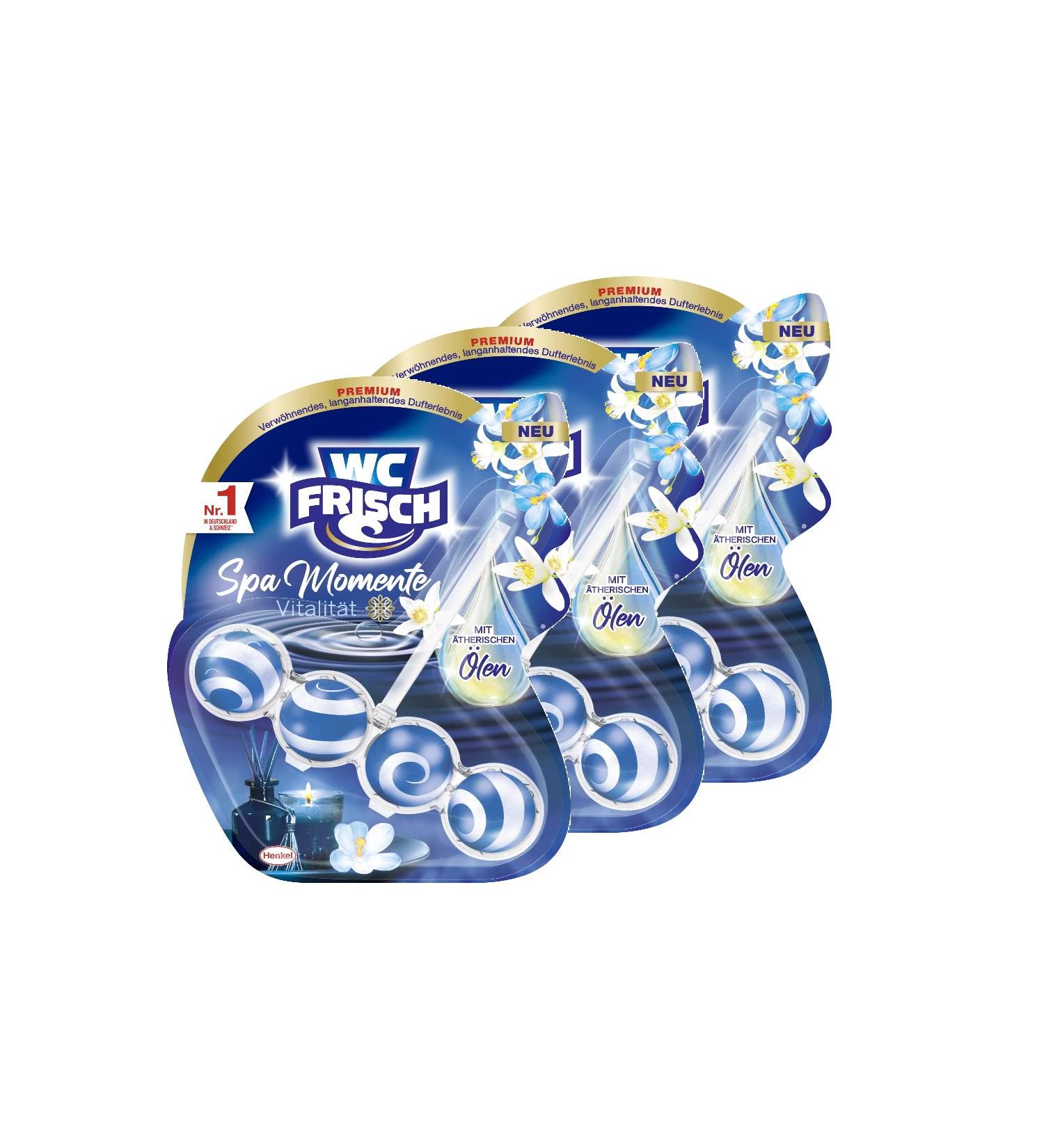 WC Frisch Spa Moments Vitality Toilet Stone (3x50g) - Luxurious Essential Oil Fragrance for Long-Lasting Freshness - Buy Online on GoSupps.com