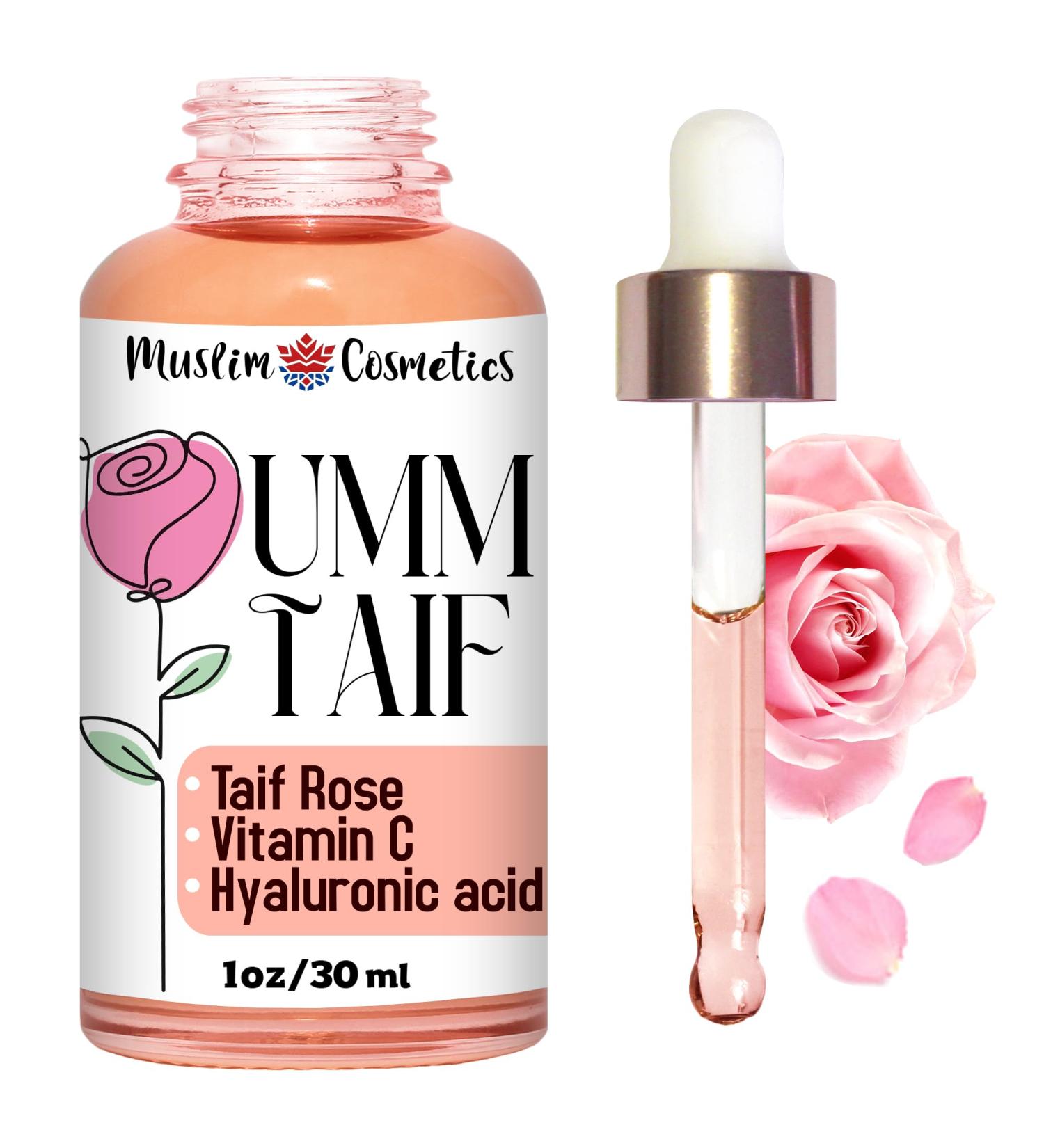 TAIF ROSE serum / 100% Natural/Argan oil/Hyaluronic Acid/Infused with Rose petals from Taif Saudi Arabia // Made in Canada - Muslim Cosmetics - Umm Taif 1oz / 30ml - Buy Online on GoSupps.com