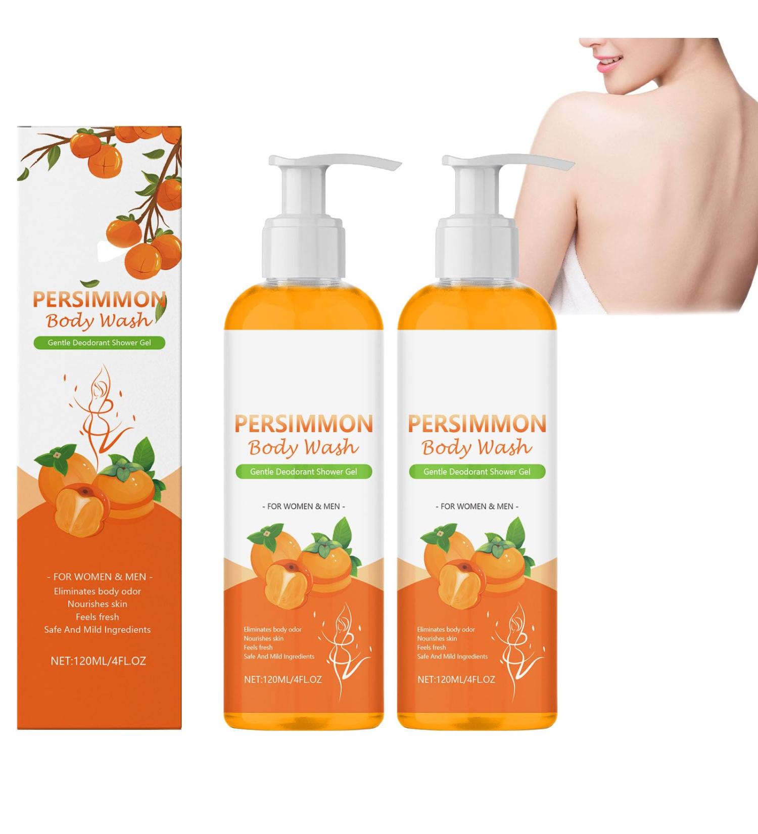  blmcoos Persimmon Shower Gel Foot Odour Eliminator Deodorizer for Seniors Natural Deodorant Soap Armpits Intimate Area Inside Thighs (2) - Buy Online on GoSupps.com