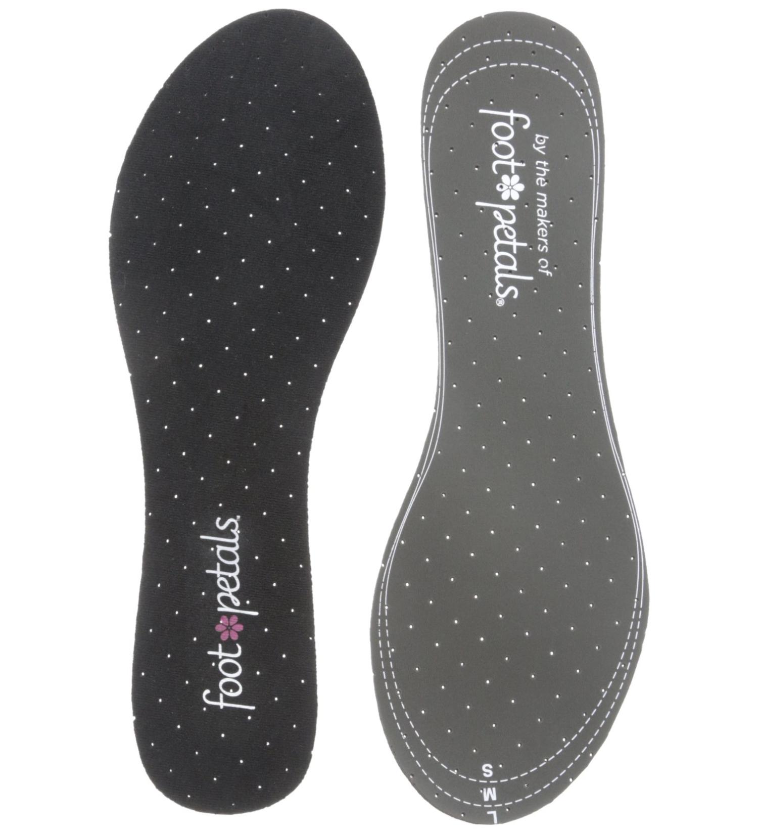 Foot Petals Women's Sock-Free Saviors with Odor Control Insole  Black  One Size