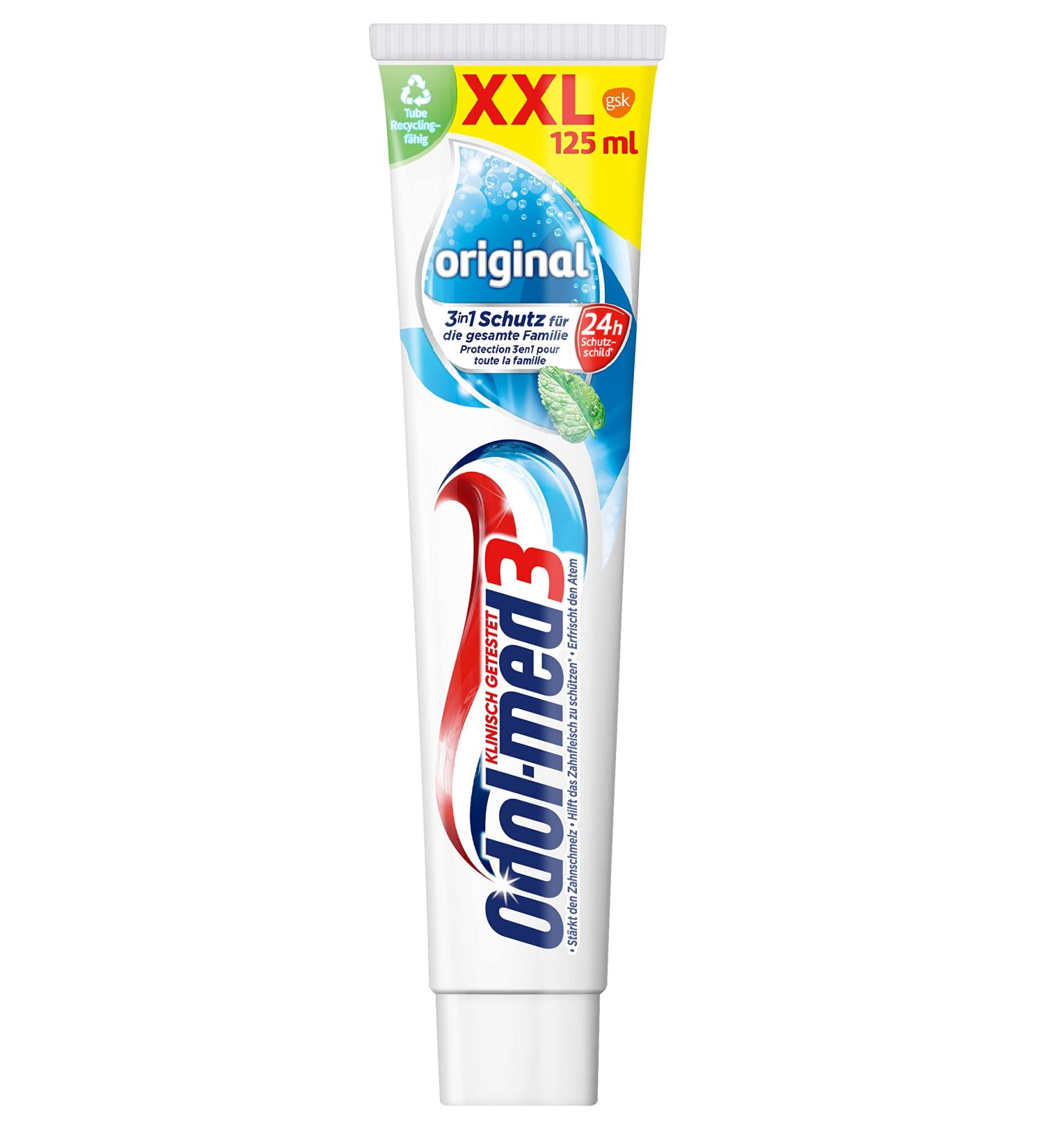 Odol-med 3 Toothpaste 125ml - 3in1 Protection for Strong Teeth Healthy Gums & Fresh Breath - Buy Online on GoSupps.com