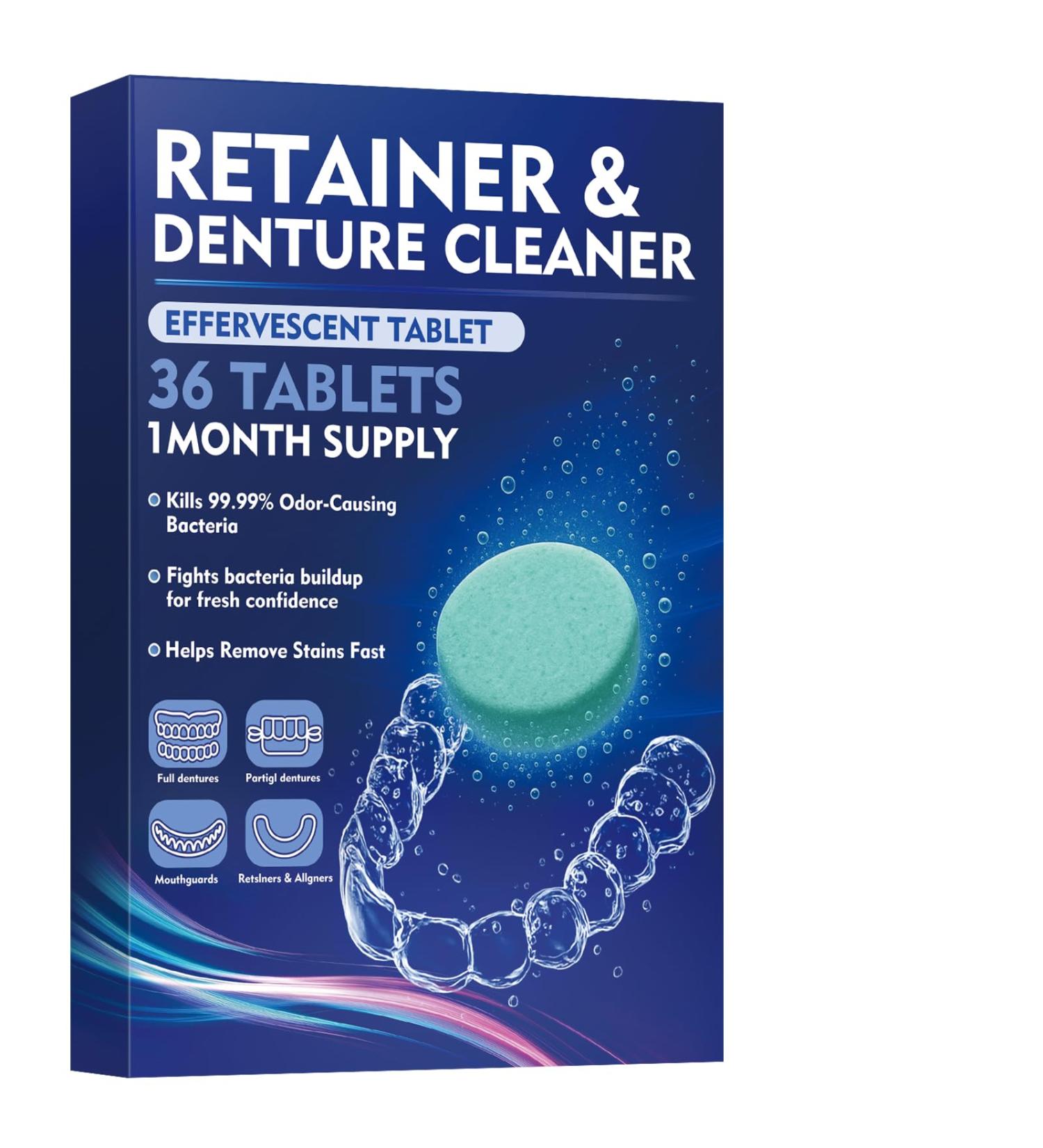 Mallbaola Retainer Cleaning Tablets 36 Tabletten 1 Maanden Supply Retainer Cleaner Tablets