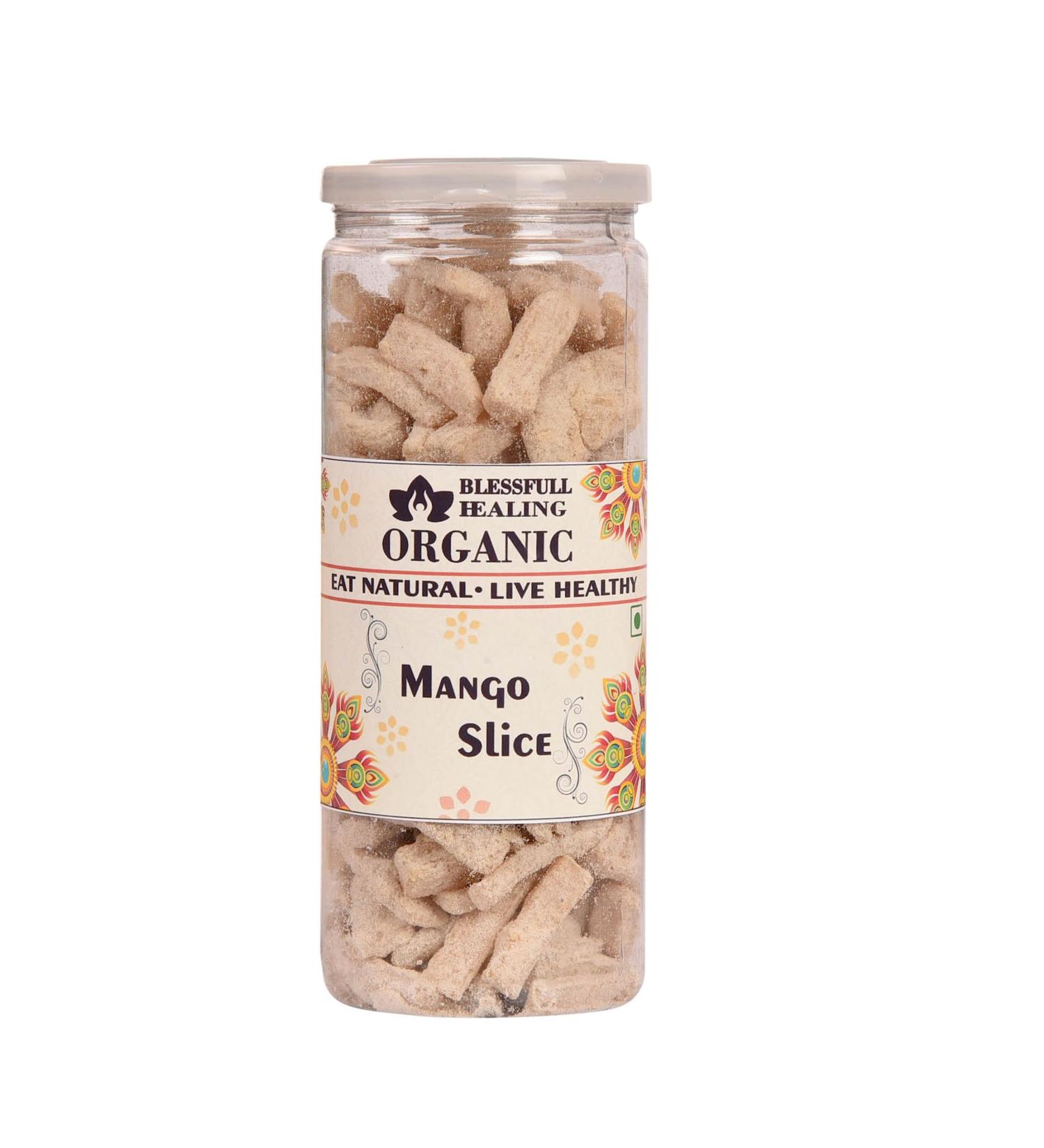 Blessfull Healing Organic Mango Slice 200 Gram Airtight Container (Packing May Vary)