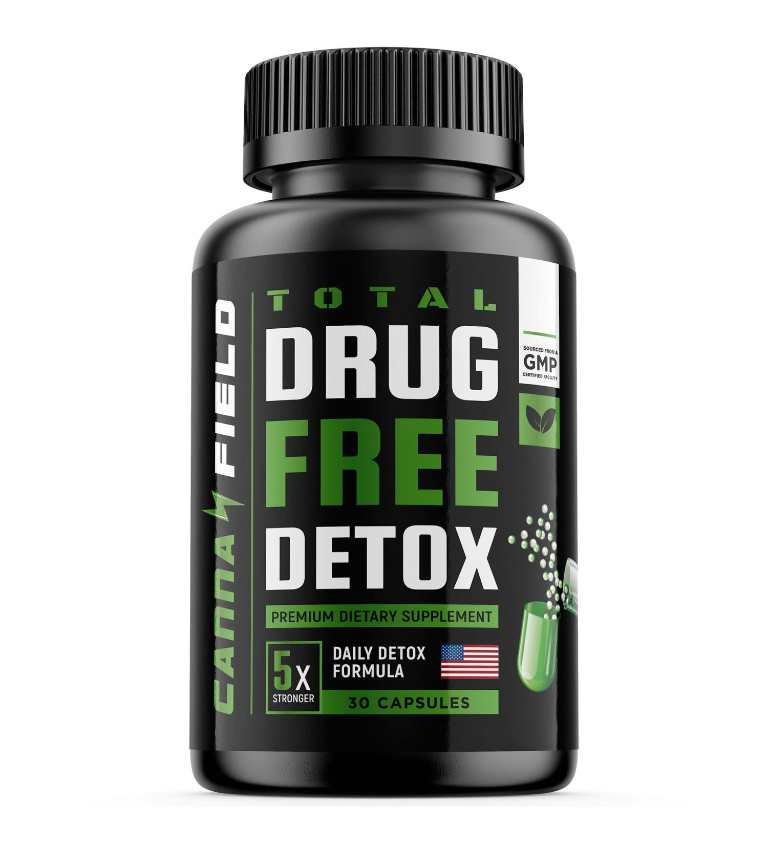 CANNA FIELD Detox and Liver Cleanse - USA Made - 5-Days Natural Toxins Remove Best Pills to Pass Test - Premium Detox Supplement - 30 Capsules - Buy Online on GoSupps.com