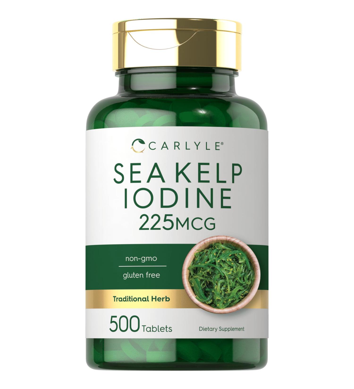 IKJ Sea Kelp Iodine Supplement | 225mcg | 500 Tablets - Natural Traditional Herb - Buy Online on GoSupps.com
