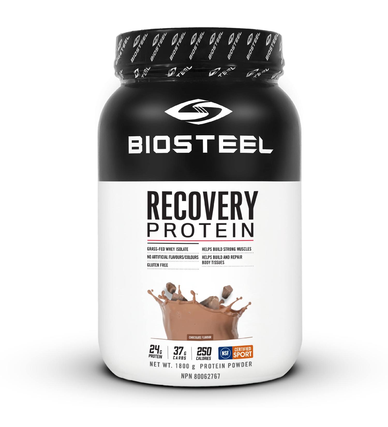 BioSteel Recovery Protein Plus Powder - Grass-Fed Chocolate, Non-GMO Formula | 27 Servings - Buy Online on GoSupps.com