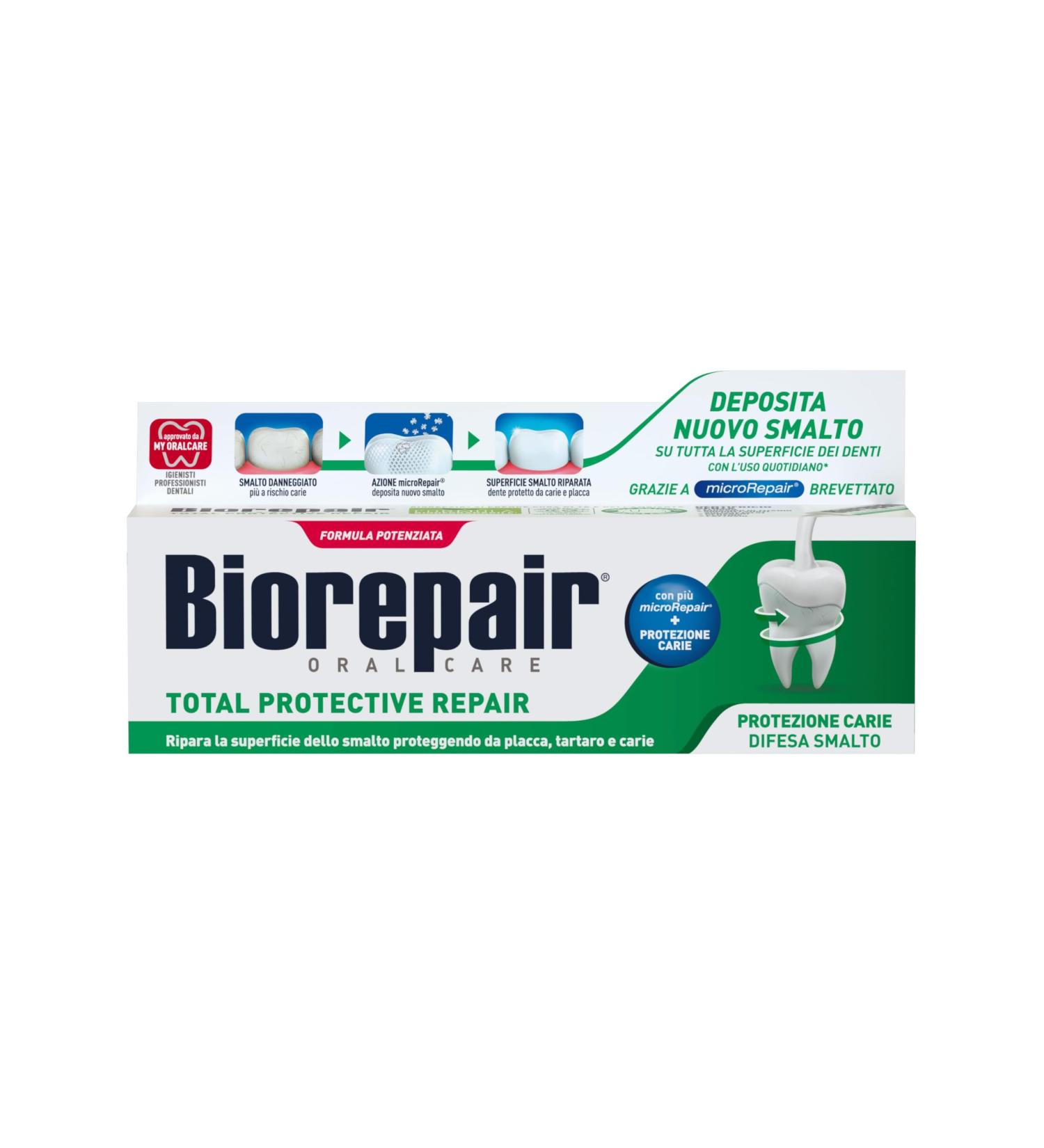 Coswell Biorepair Total Protective Repair Toothpaste 12 packs of 75 ml repairs nail polish protects against coating tartar and caries repairs nail polish keeps - Buy Online on GoSupps.com