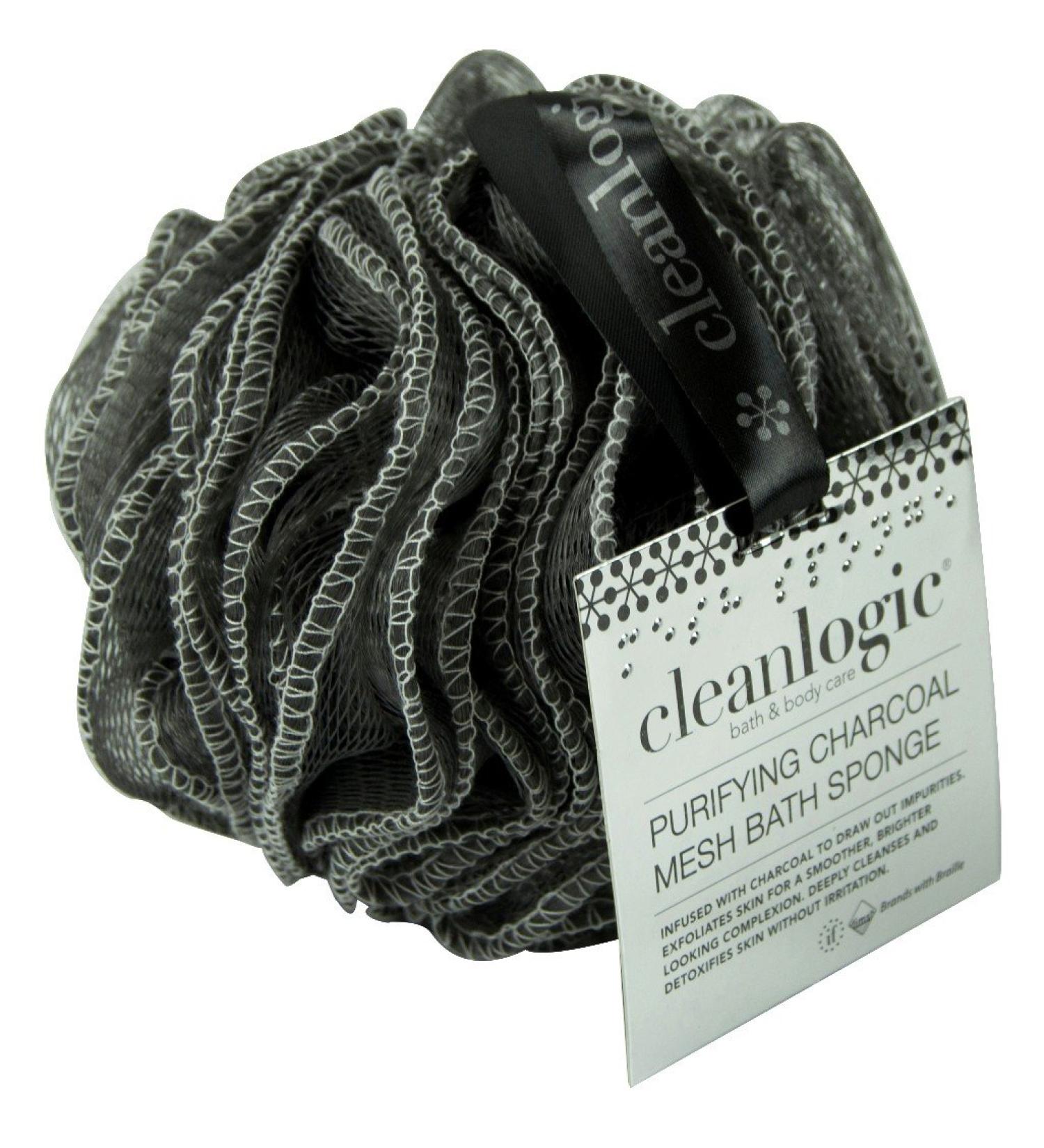 Clean Logic Purifying Charcoal Mesh Bath Sponge (6 Pack)6